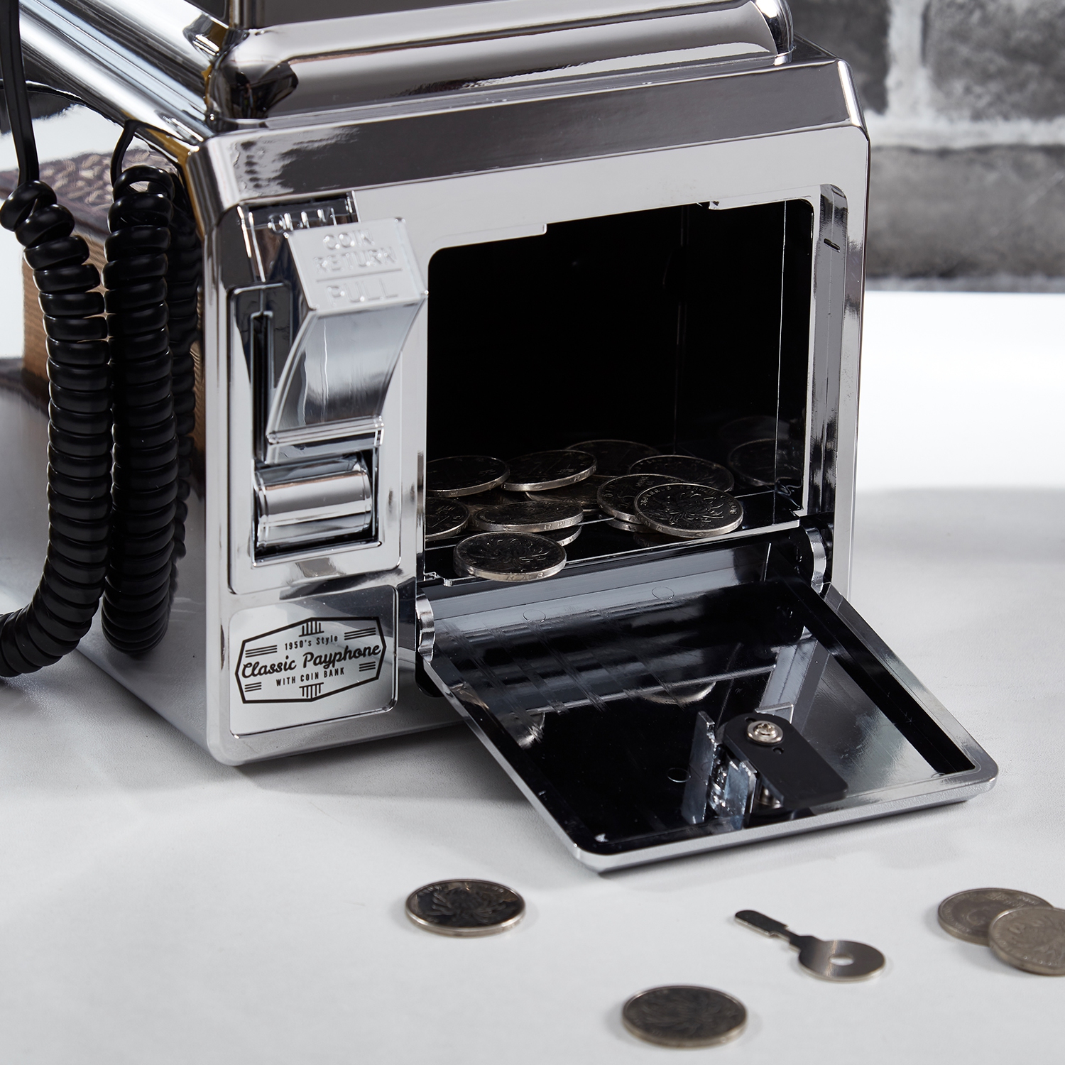 Ryan Bros Payphone rétro des années 50 avec tirelire