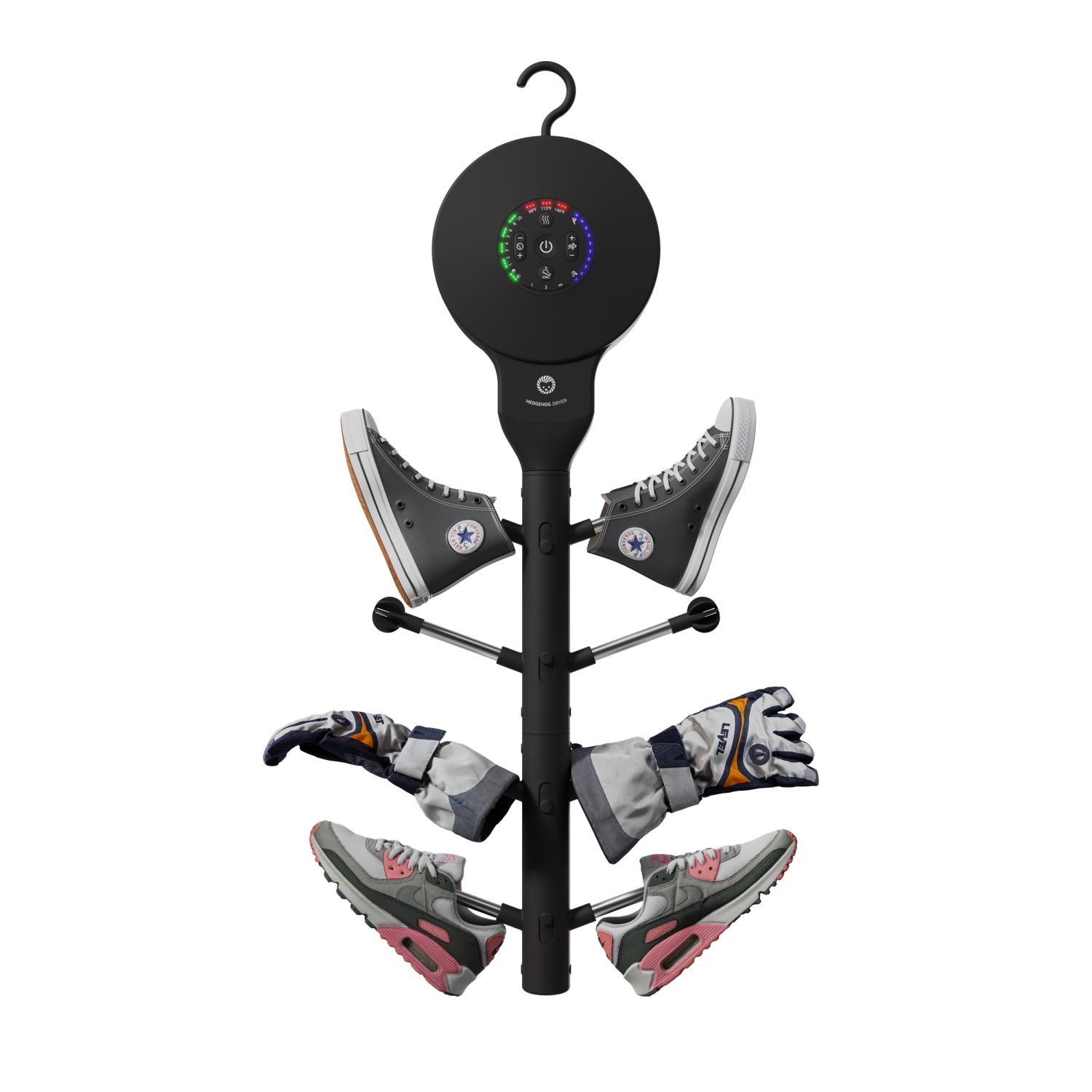 Hedgehog Hanger Black Ionic Shoe and Glove Dryer