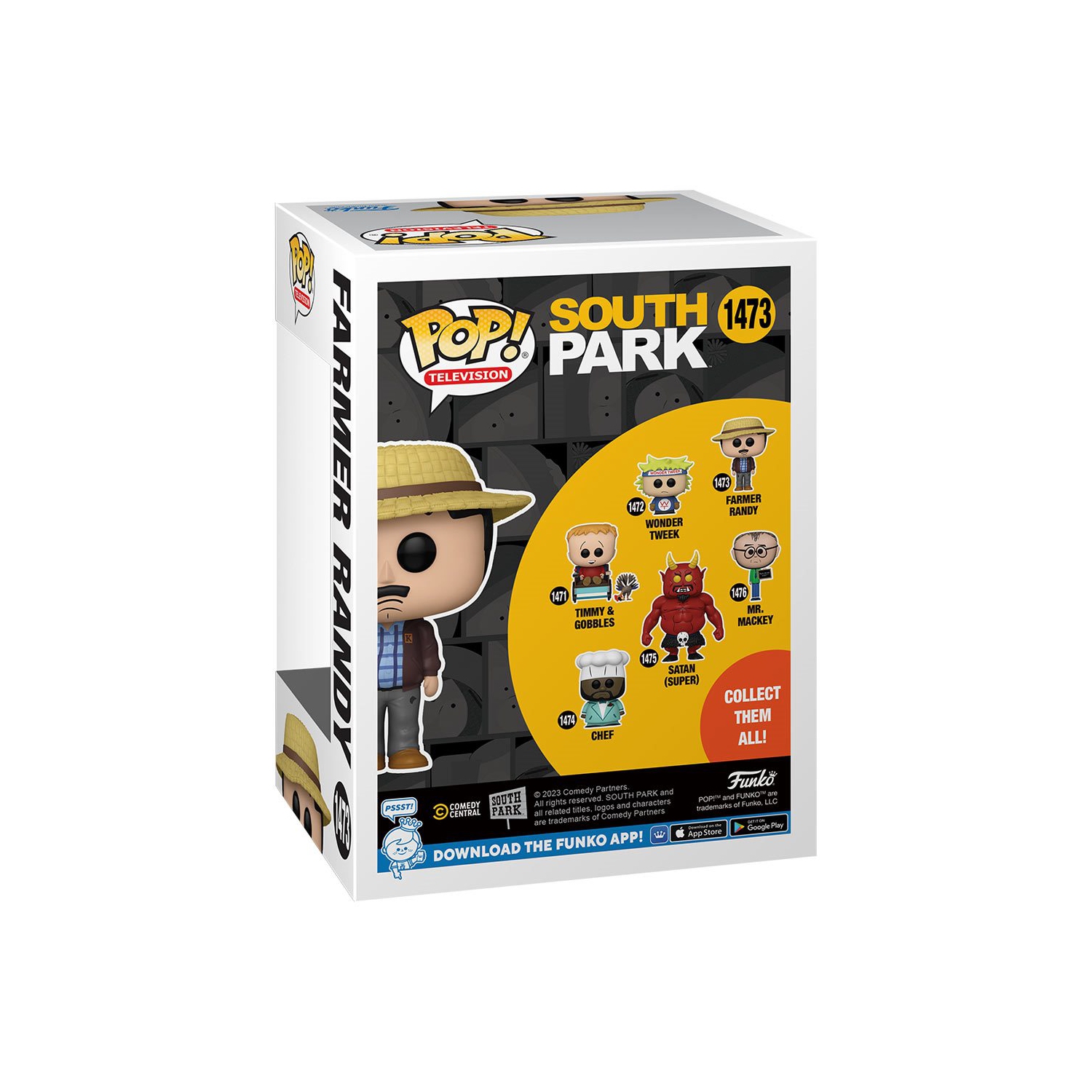 Figurine Pop! De Funko Television de South Park, fermier en vinyle, Randy, no 1473