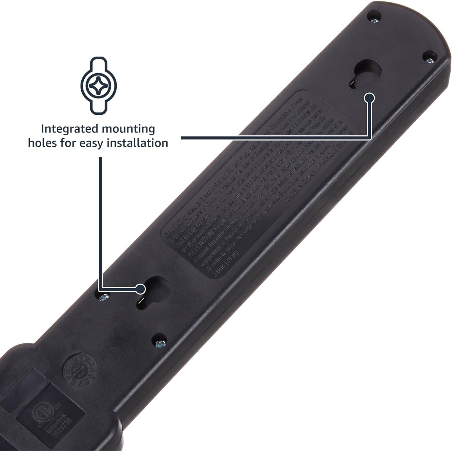 6-Outlet Surge Protector Power Strip 2-Pack, 2-Foot Long Cord, 200 Joule, Black