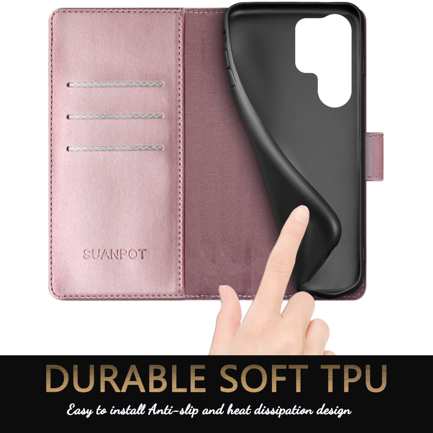 Étui portefeuille Ultra pour Galaxy S24 de Samsung avec porte-carte de crédit anti-RFID, étui protecteur en cuir pu Flip Book pour femmes pour