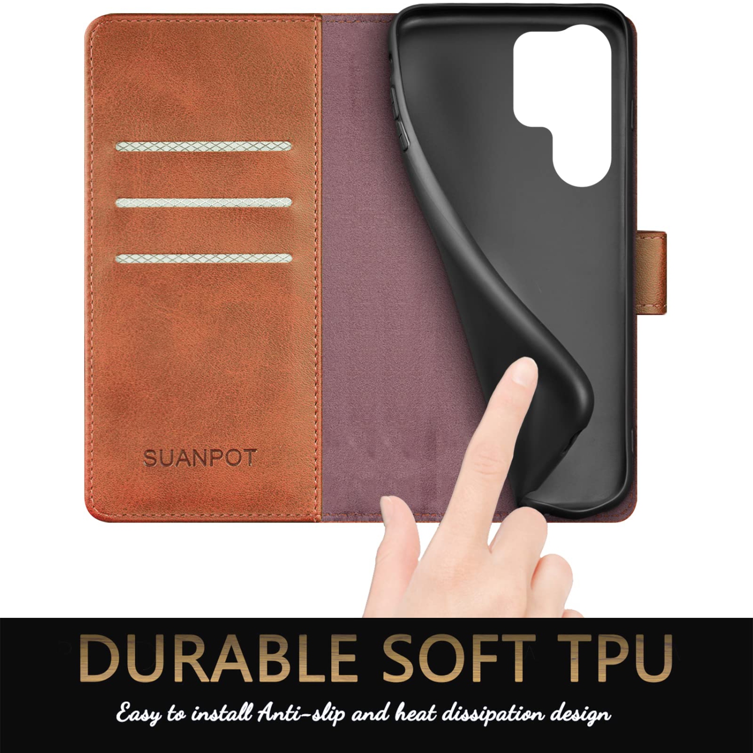 Étui portefeuille Ultra pour Galaxy S24 de Samsung avec porte-carte de crédit anti-RFID, étui protecteur en cuir pu Flip Book pour femmes pour