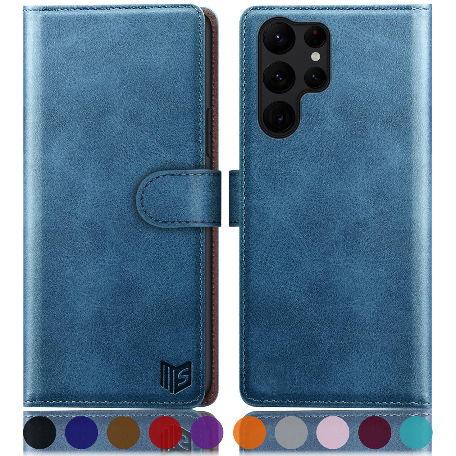 Étui portefeuille Ultra pour Galaxy S24 de Samsung avec porte-carte de crédit anti-RFID, étui protecteur en cuir pu Flip Book pour femmes pour