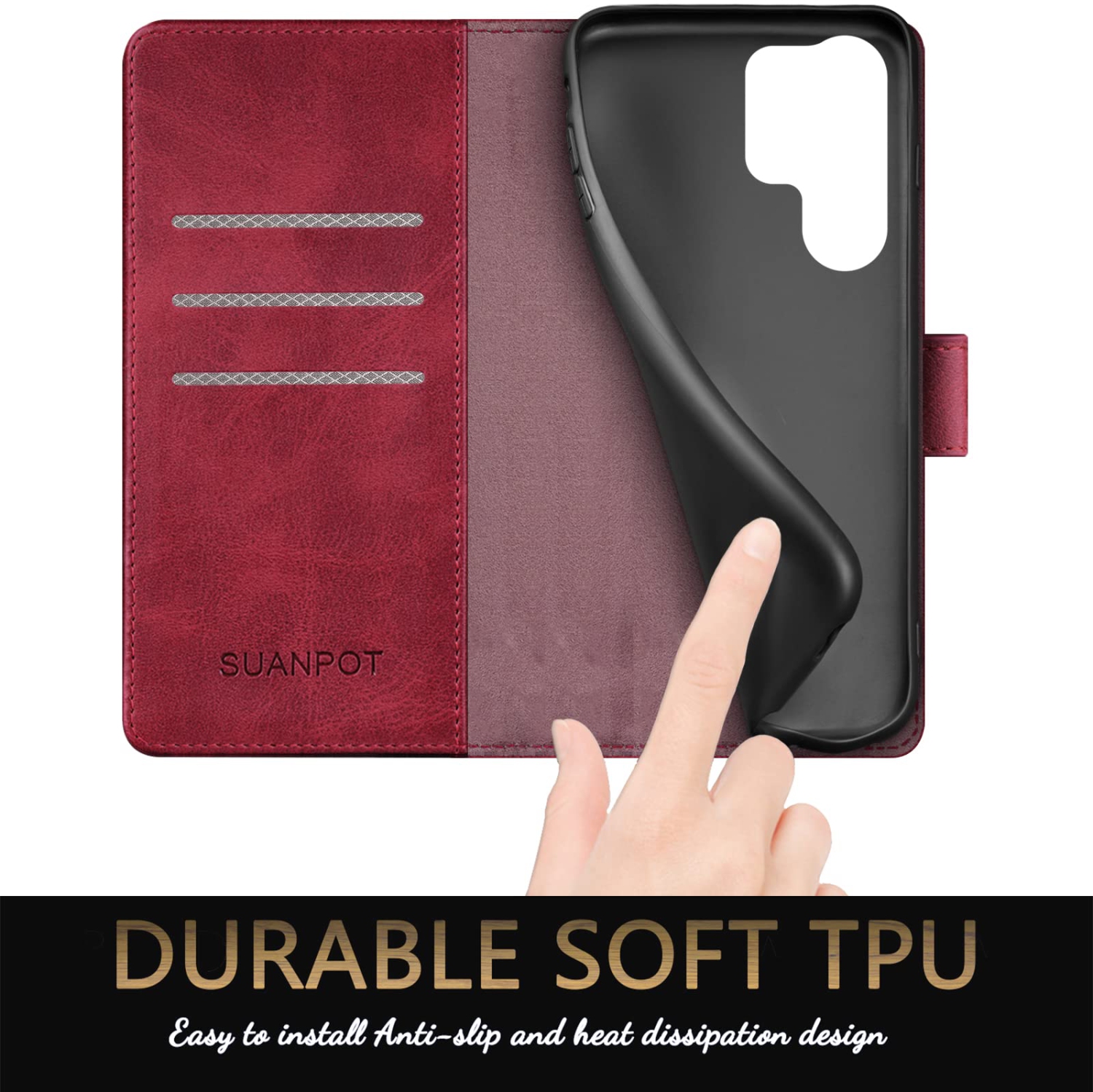 Étui portefeuille Ultra pour Galaxy S24 de Samsung avec porte-carte de crédit anti-RFID, étui protecteur en cuir pu Flip Book pour femmes hommes pour