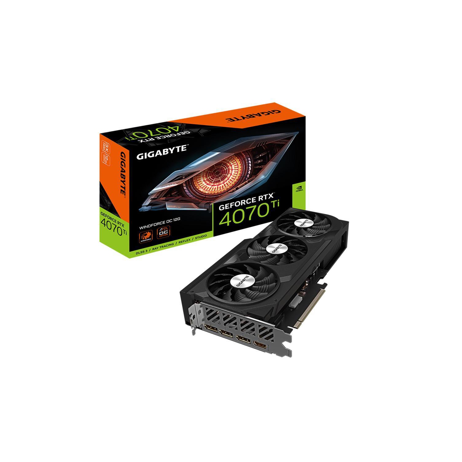 GIGABYTE GeForce RTX 4070 Ti WINDFORCE OC 12G Graphics Card, 3x WINDFORCE Fans, 12GB 192-bit GDDR6X