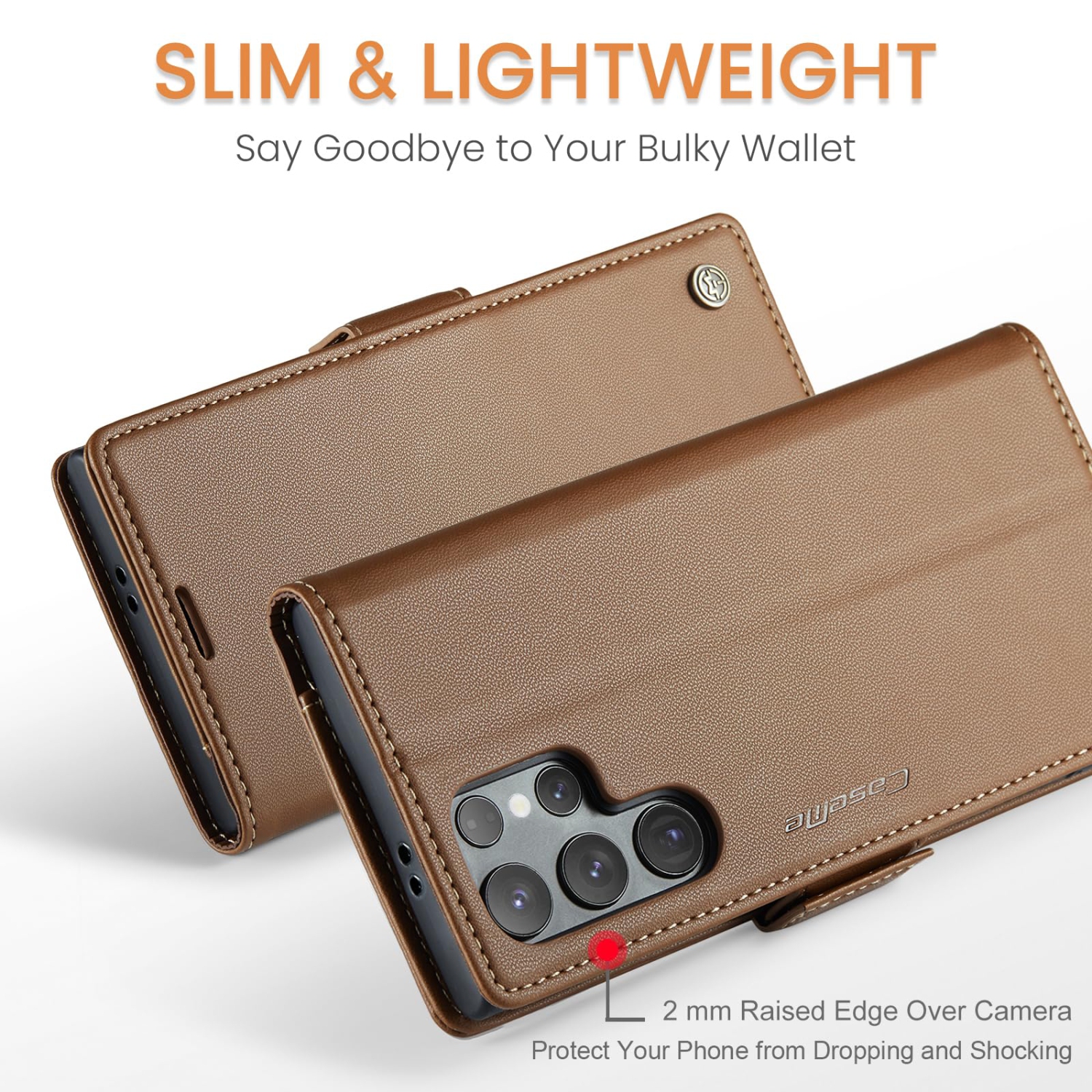 Étui portefeuille pour Samsung Galaxy S24 Ultra, avec support RFID fente pour carte de crédit béquille béquille fermeture magnétique pour Samsung