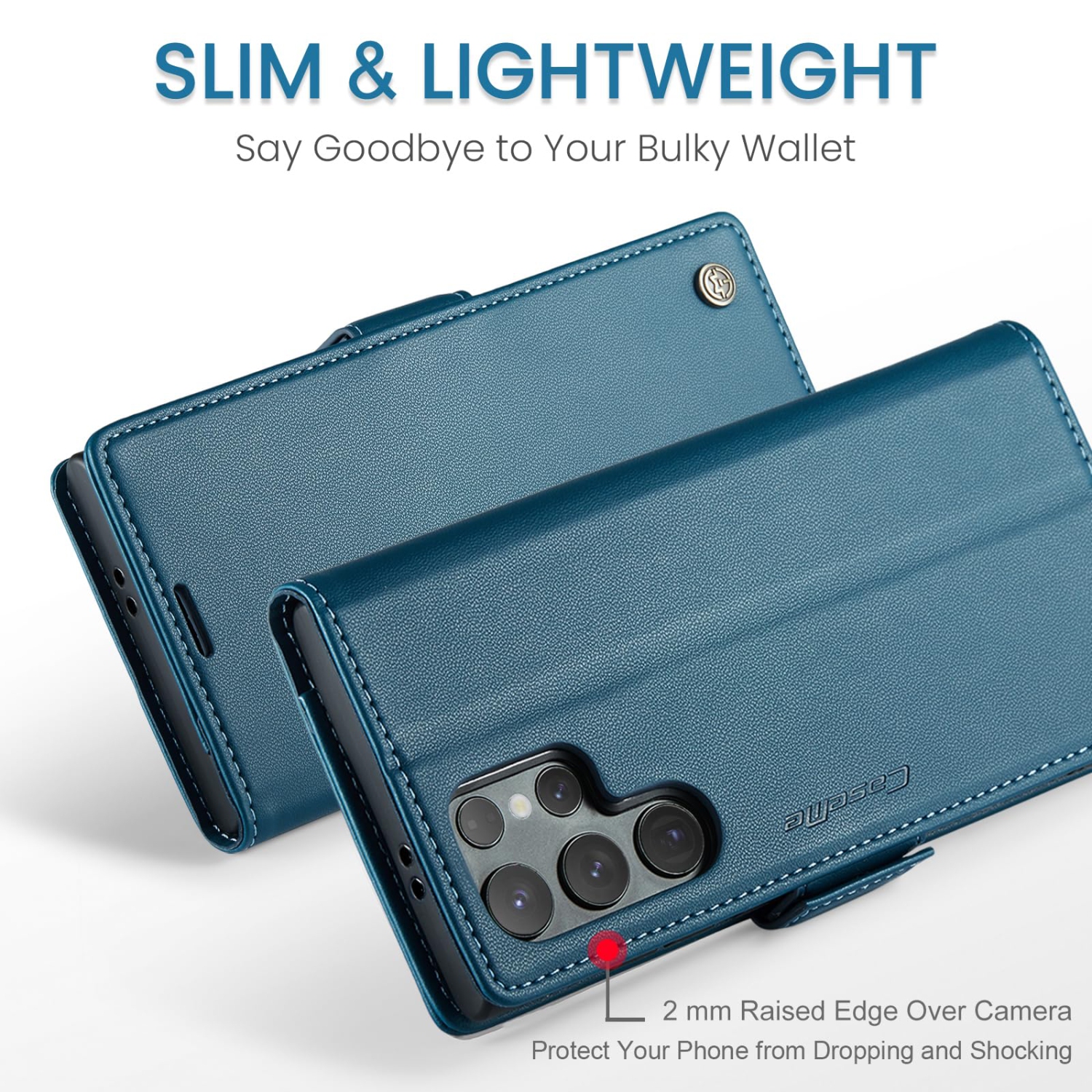 Étui portefeuille pour Samsung Galaxy S24 Ultra, avec support RFID fente pour carte de crédit béquille béquille fermeture magnétique pour Samsung