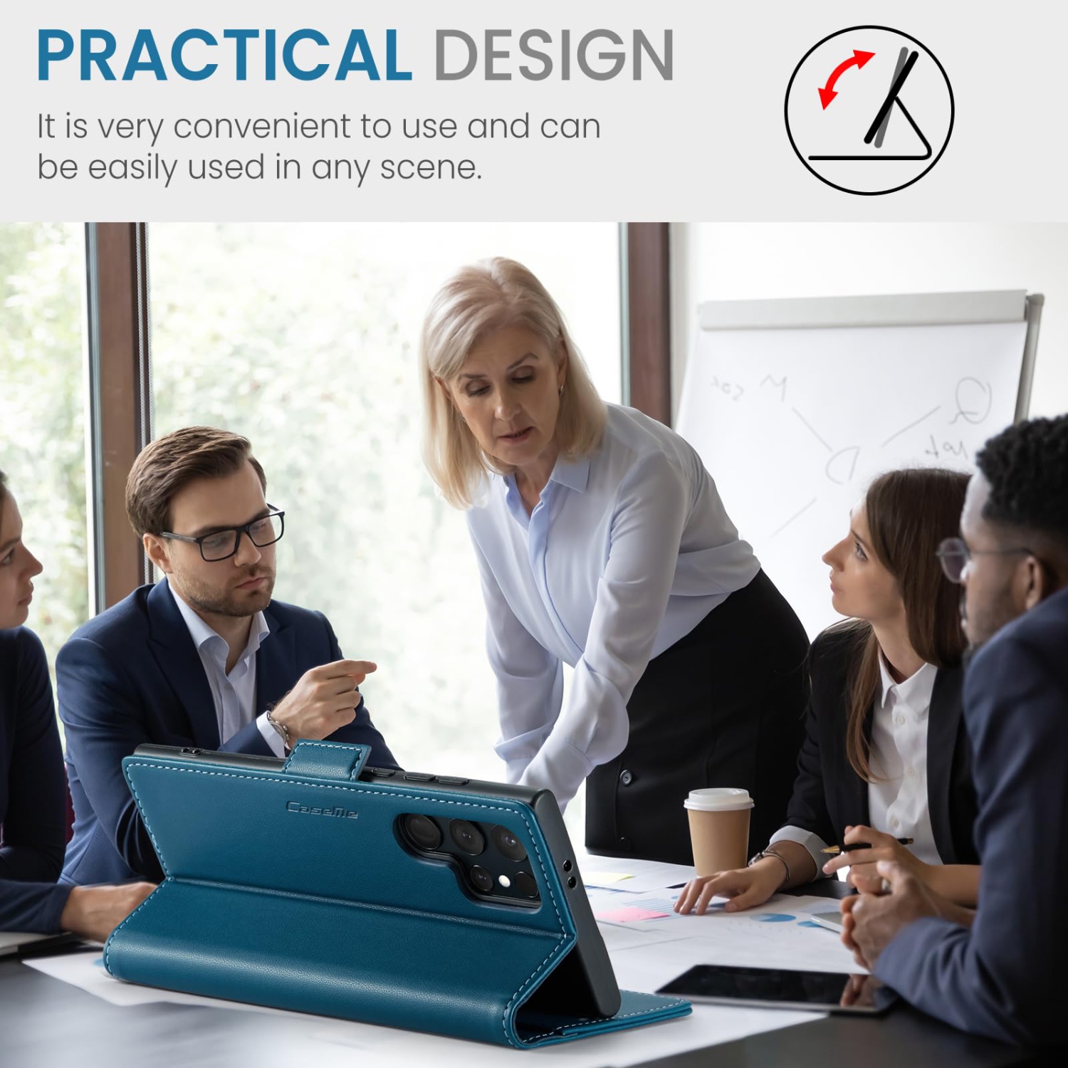 Étui portefeuille pour Samsung Galaxy S24 Ultra, avec support RFID fente pour carte de crédit béquille béquille fermeture magnétique pour Samsung