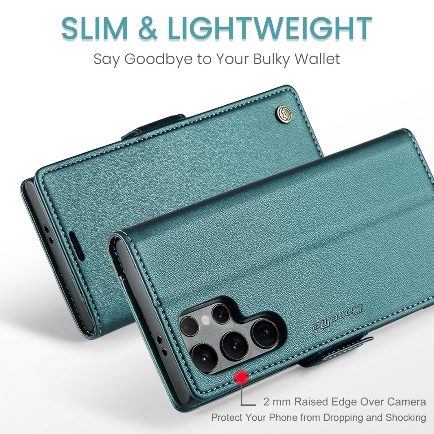 Étui portefeuille pour Samsung Galaxy S24 Ultra, avec protection RFID fente pour carte de crédit béquille béquille fermeture magnétique pour Samsung