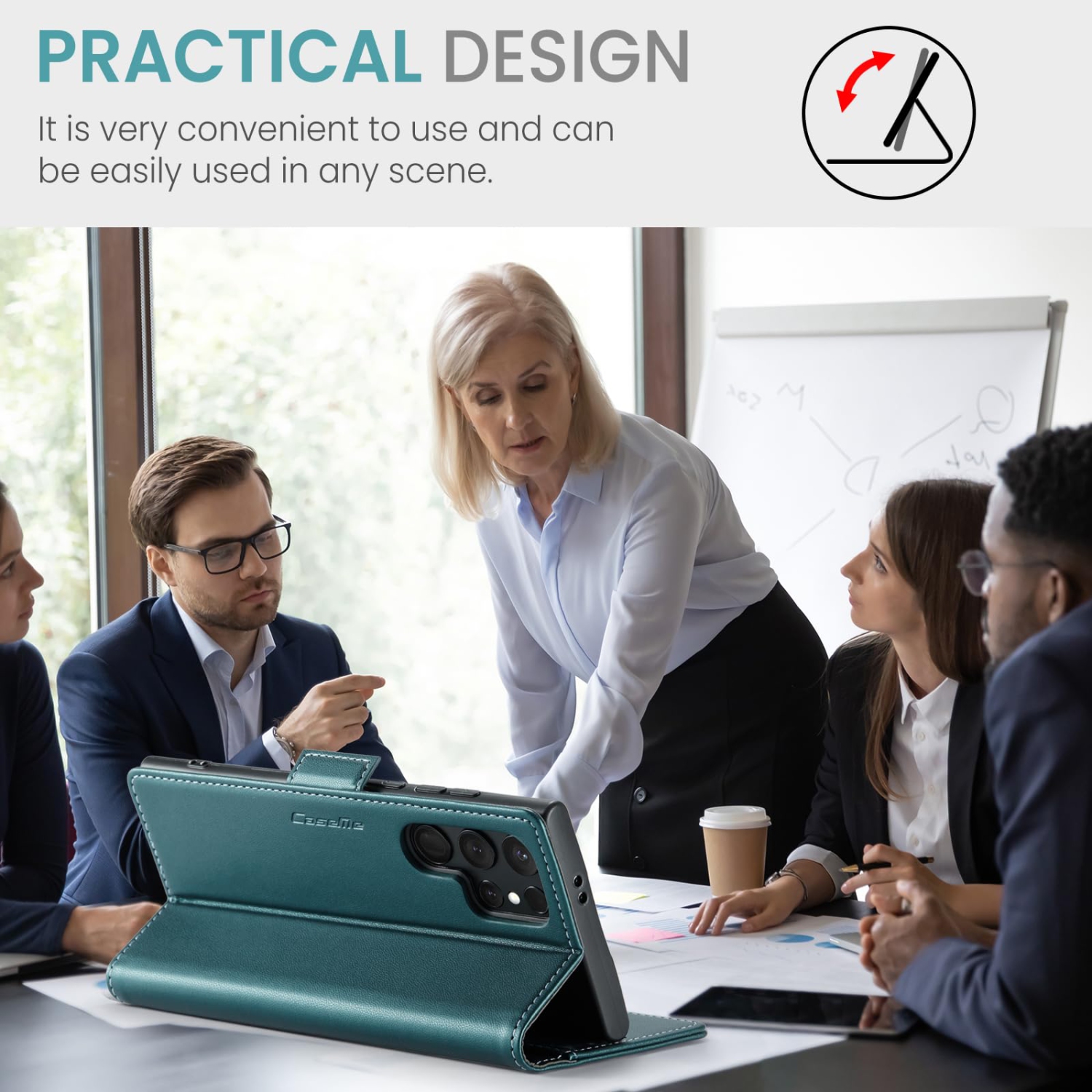 Étui portefeuille pour Samsung Galaxy S24 Ultra, avec protection RFID fente pour carte de crédit béquille béquille fermeture magnétique pour Samsung