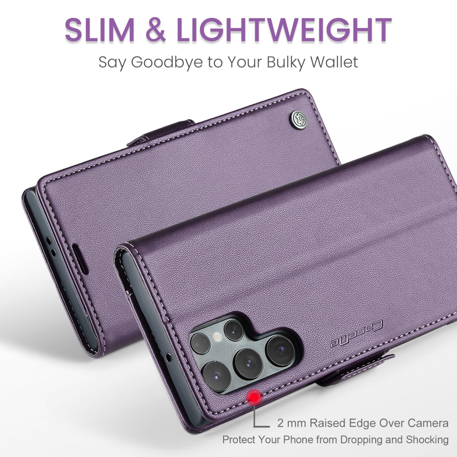 Étui portefeuille pour Samsung Galaxy S24 Ultra, avec protection RFID fente pour carte de crédit béquille béquille fermeture magnétique pour Samsung