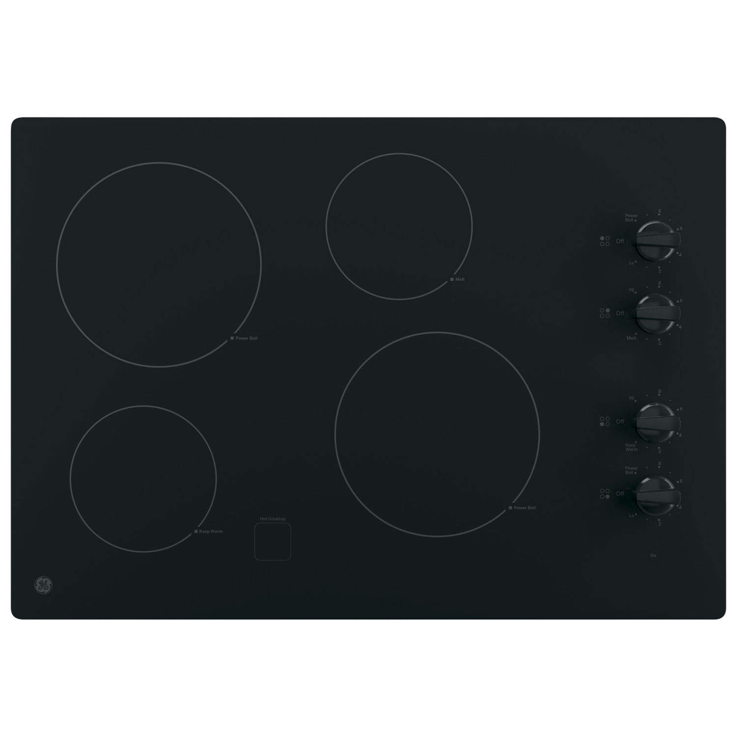 GE 30" 4-Element Electric Cooktop - Black