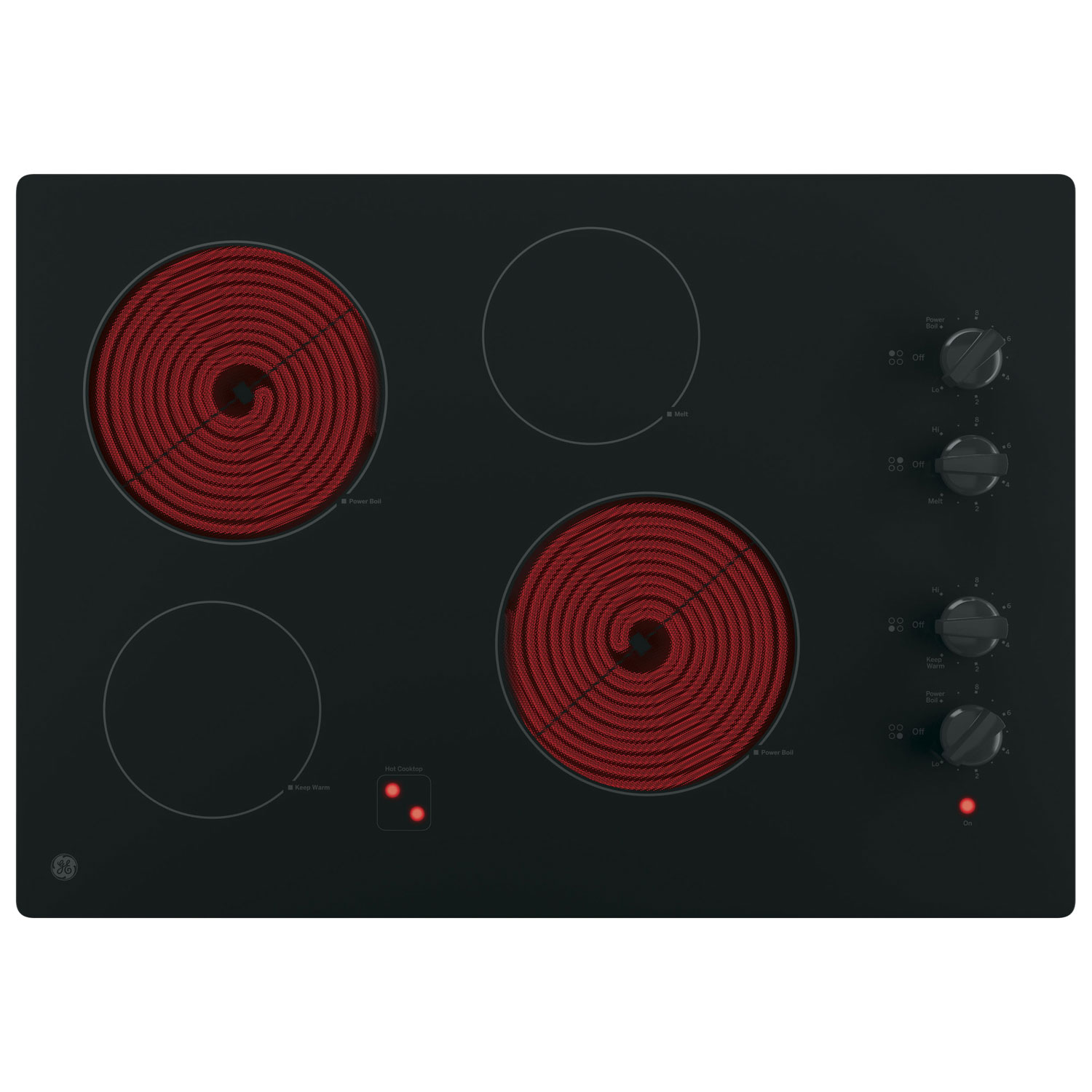 GE 30" 4-Element Electric Cooktop - Black