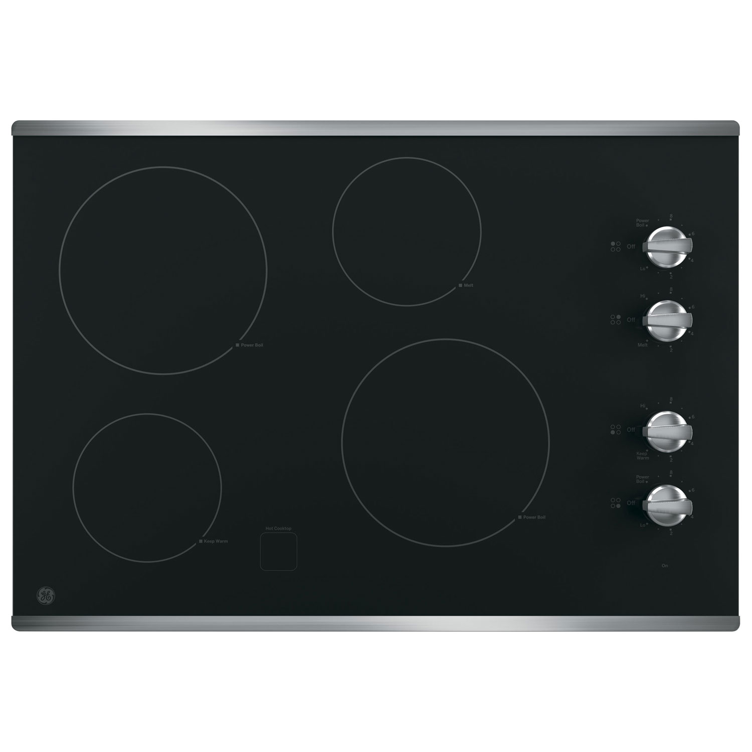GE 30" 4-Element Electric Cooktop - Stainless Steel