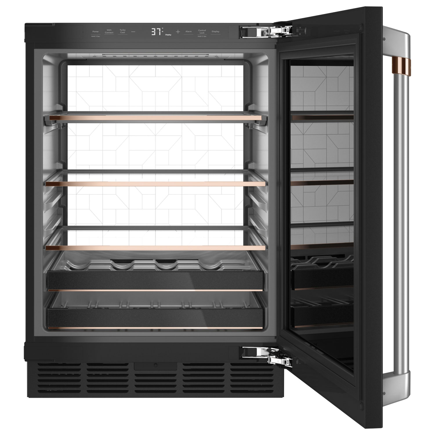 Refroidisseur de boissons encastrable Café pour 14 bouteilles - Noir mat