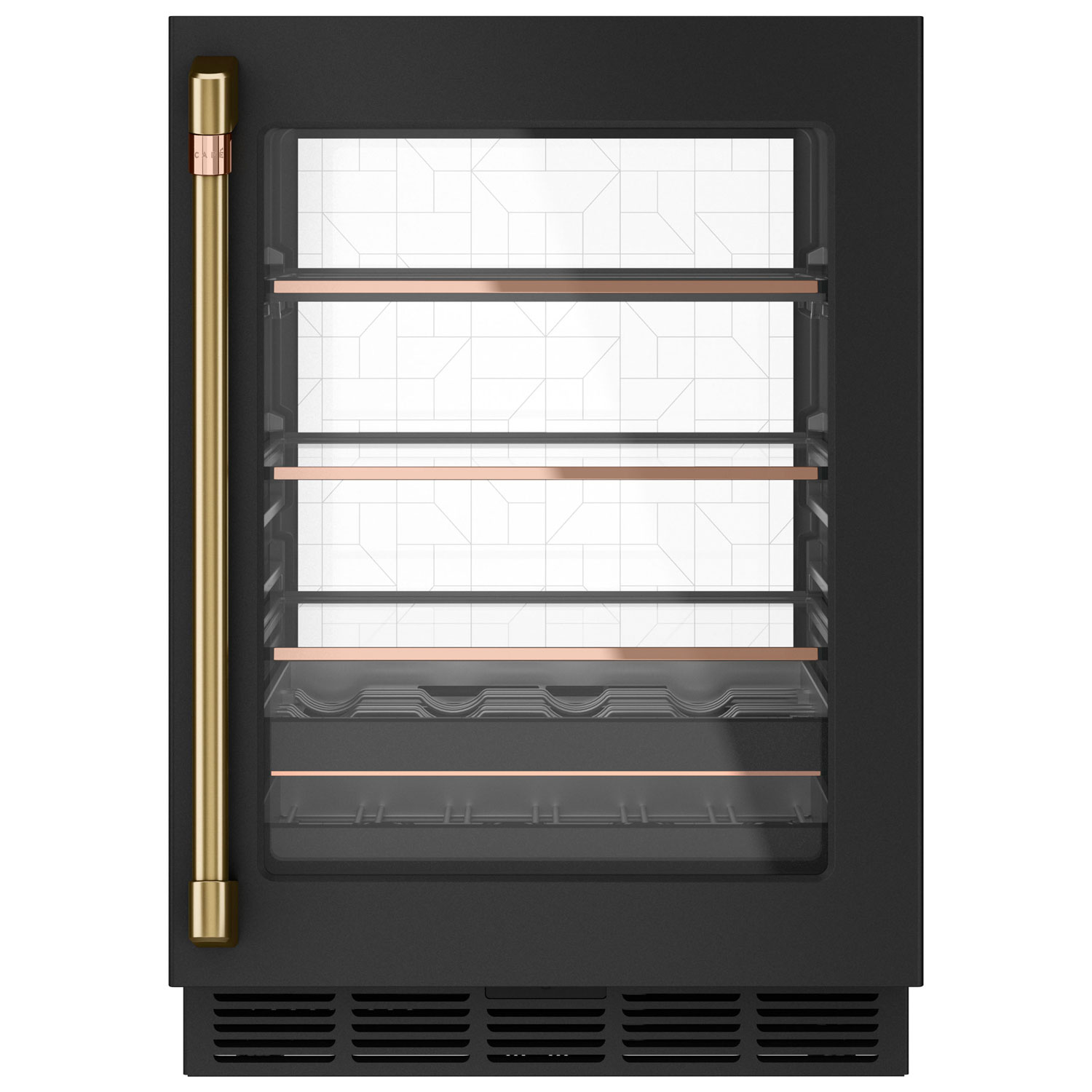 Refroidisseur de boissons encastrable Café pour 14 bouteilles - Noir mat