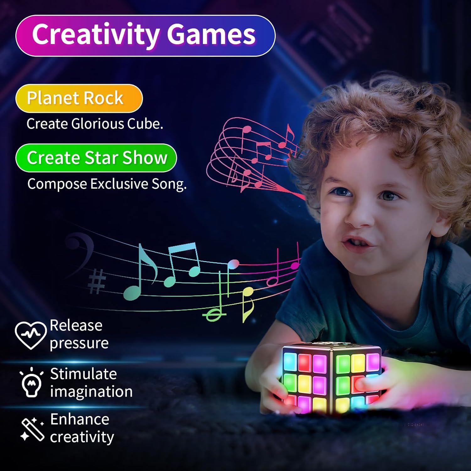 Rechargeable 15-in-1 Game Cube with Score Screen, Fun Brain & Speed Games for Kids - Perfect Christmas & Birthday Gift for Boys and Girls Ages 6-12+