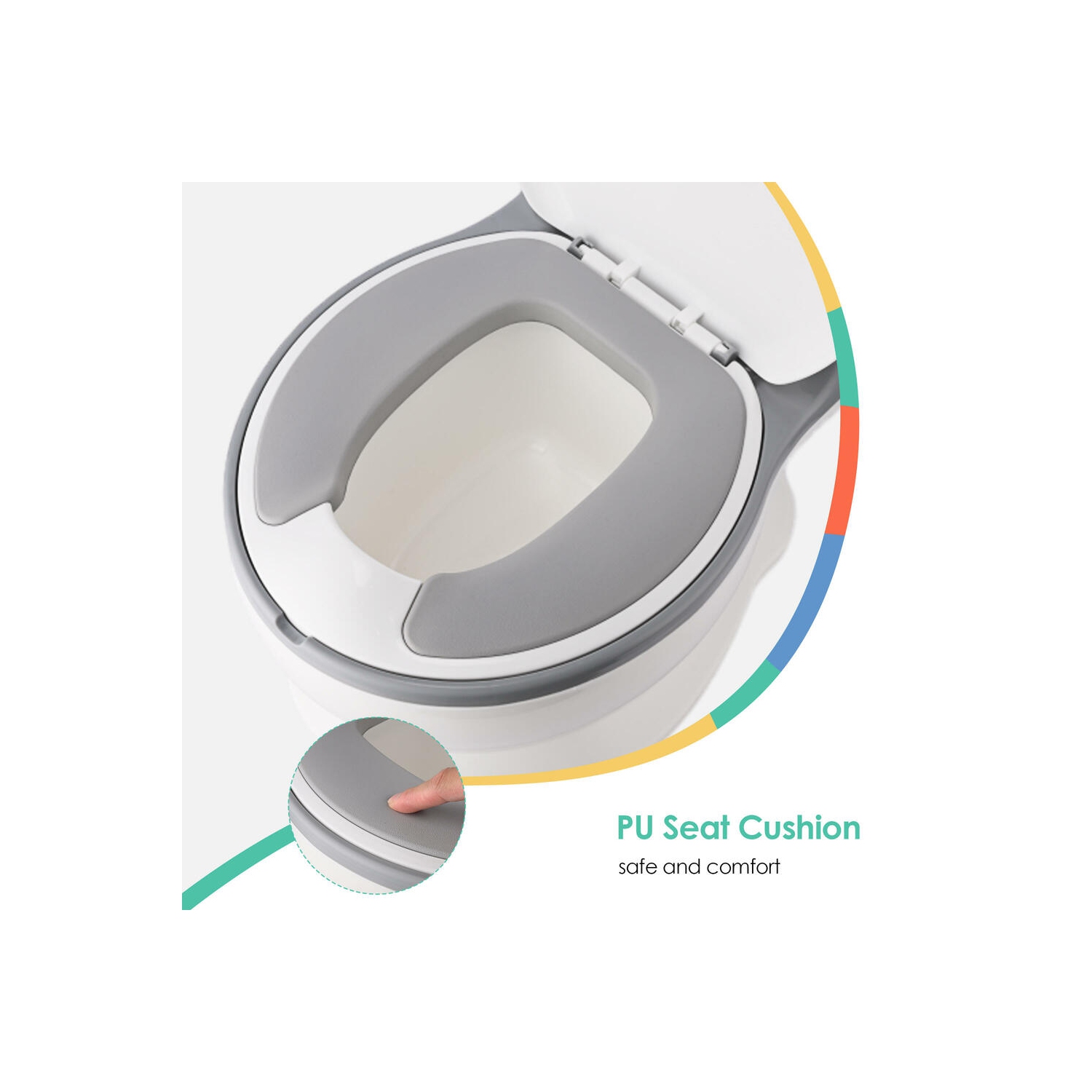 Toilette d'apprentissage de la propreté pour tout-petit bruit de chasse d'eau réaliste pour les enfants de 6 à 18 mois avec espace de rangement