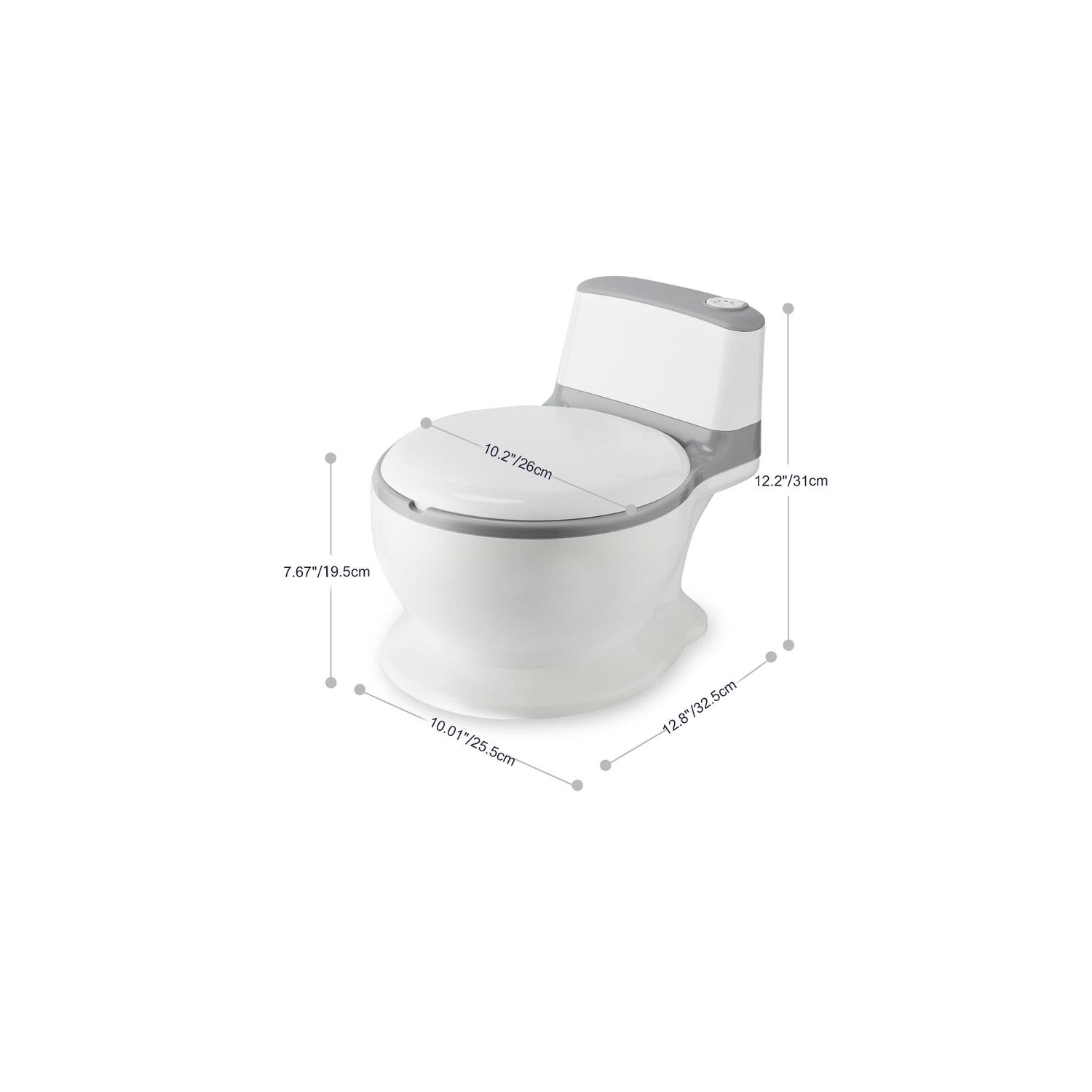 Toilette d'apprentissage de la propreté pour tout-petit bruit de chasse d'eau réaliste pour les enfants de 6 à 18 mois avec espace de rangement