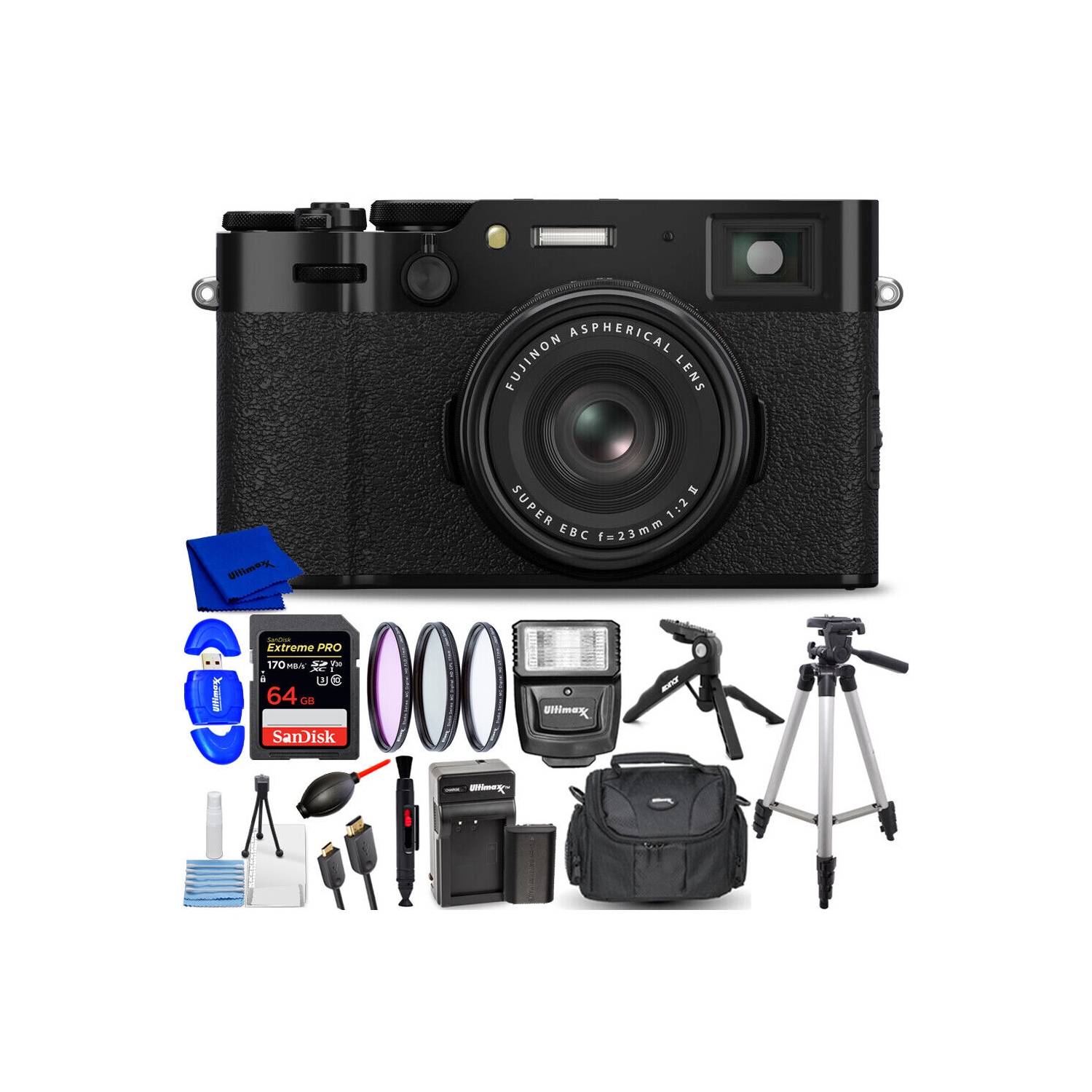 FUJIFILM X100VI Digital Camera 16821913 - 15PC Accessory Bundle