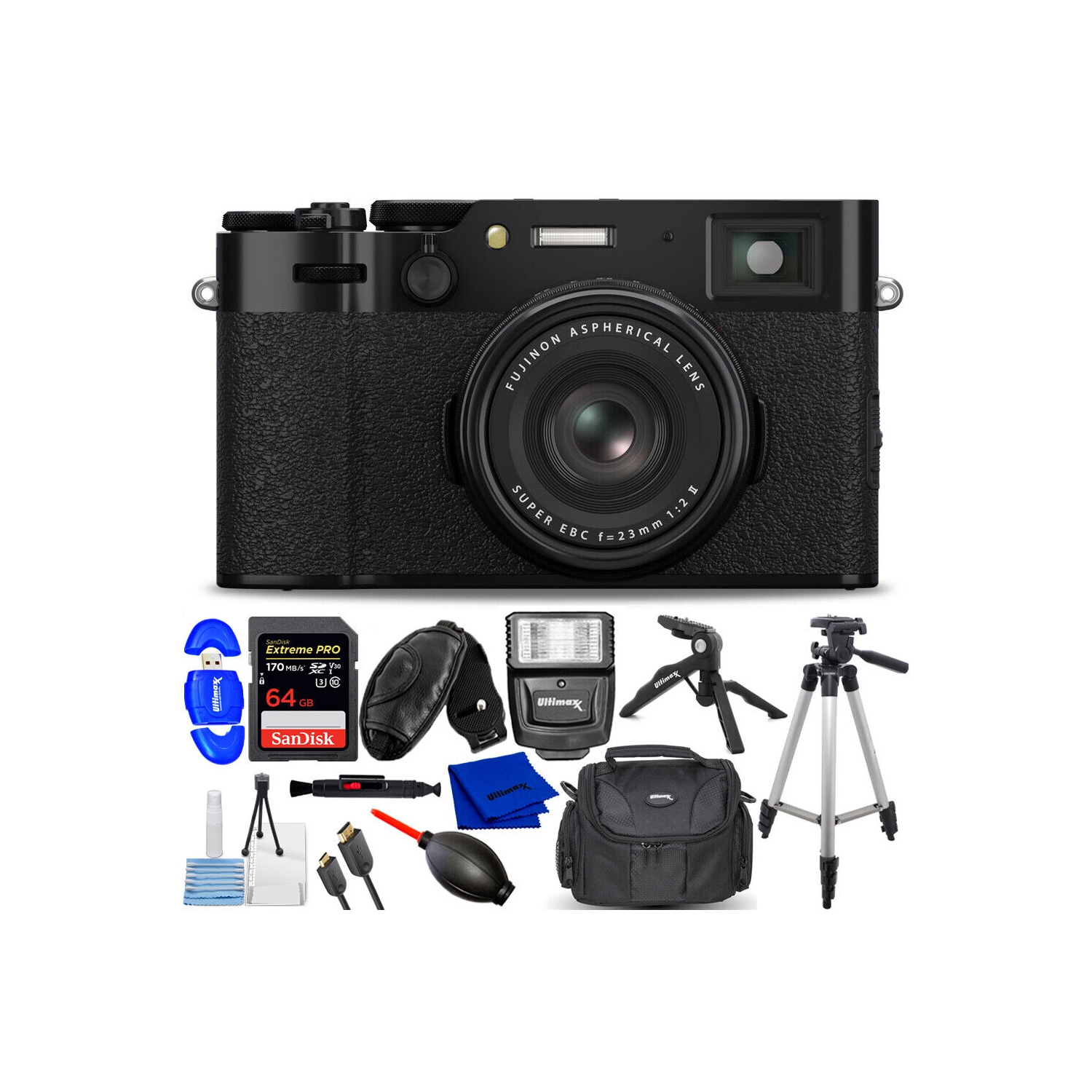 FUJIFILM X100VI Digital Camera 16821913 - 12PC Accessory Bundle