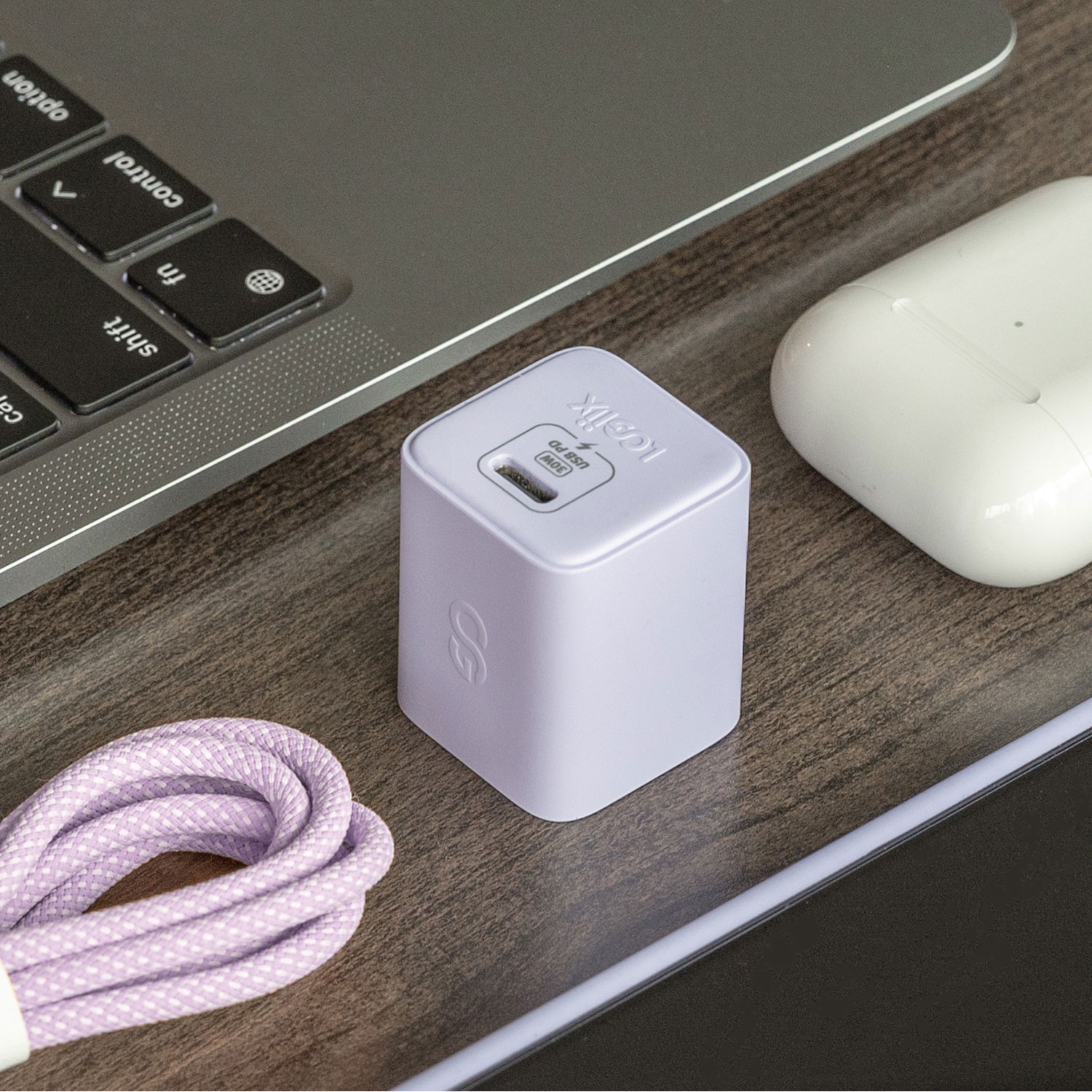 Chargeur mural PD GaN USB-C de 30 W Vibrance de LOGiiX - Lavande