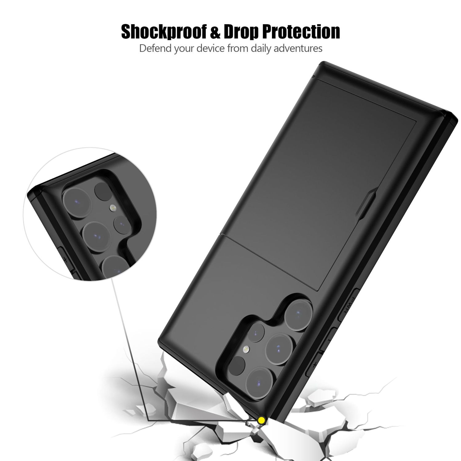 Samsung S24 Ultra Case Wallet with Card Holder Heavy Duty Protective Dual Layer Shockproof Built-in Card Slot Phone Case for Samsung S24 Ultra for