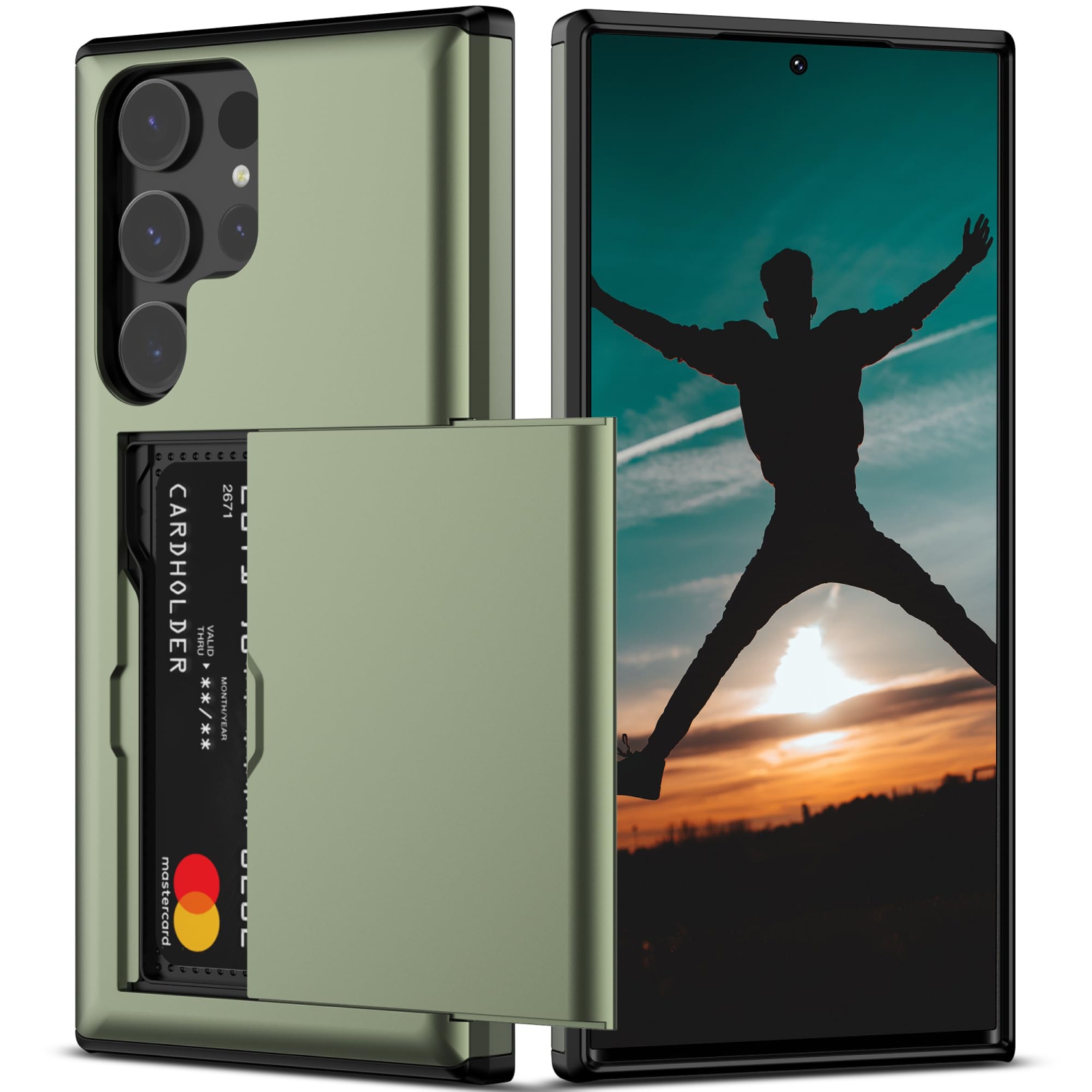 Étui-portefeuille Ultra de Samsung S24 avec porte-carte et protection robuste antichoc double couche avec fente pour carte intégrée pour Samsung S24