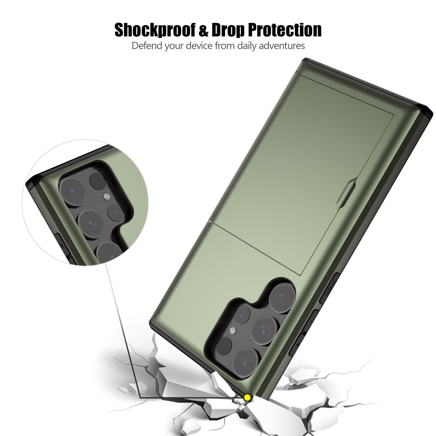 Étui-portefeuille Ultra de Samsung S24 avec porte-carte et protection robuste antichoc double couche avec fente pour carte intégrée pour Samsung S24