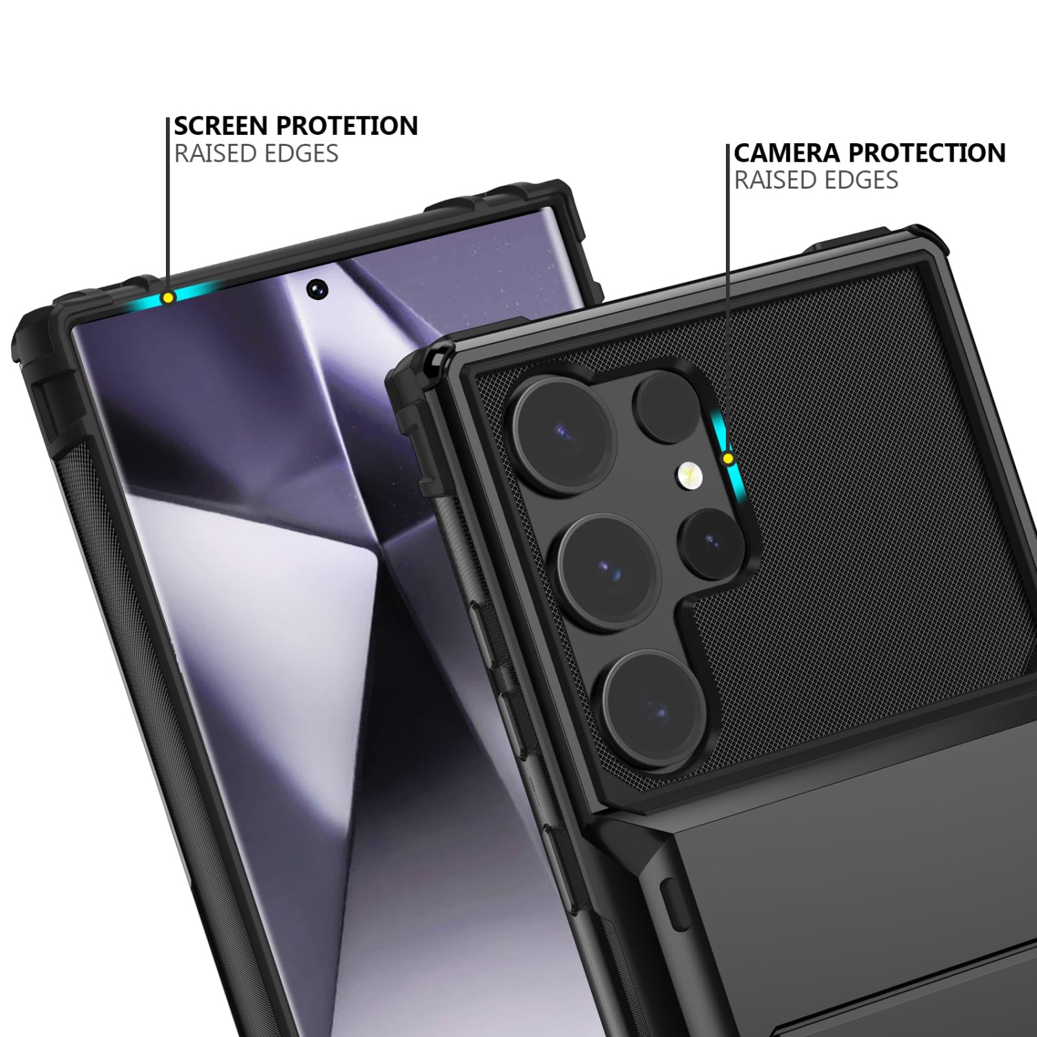 Samsung S24 Ultra Case with Card Holder Store 5 Cards ,Dual Layer Heavy Duty Shockproof Wallet Case with Hidden Card Slot Large Storage Case for