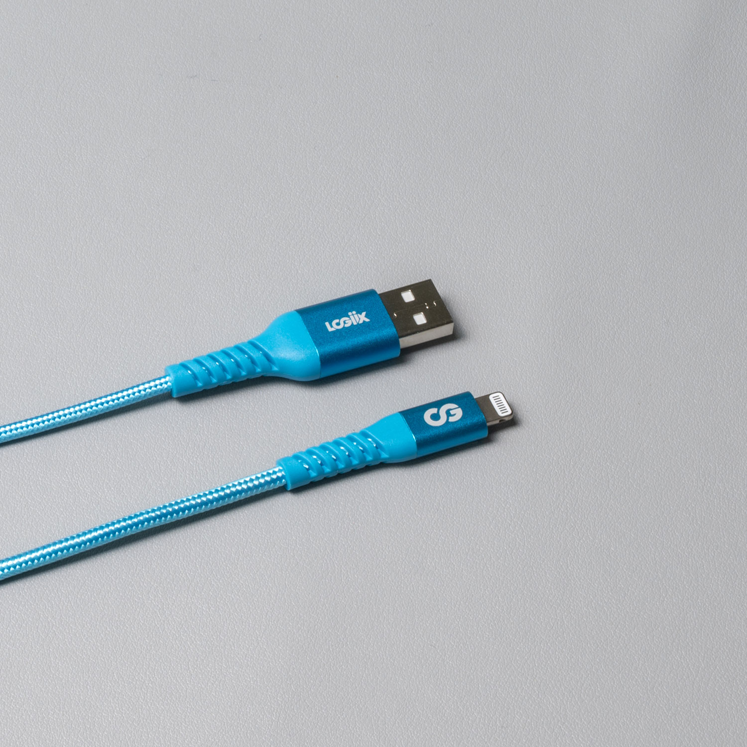 Câble tissé USB-A à Lightning de 1,2 m Vibrance de LOGiiX (LGX-13757) - Turquoise