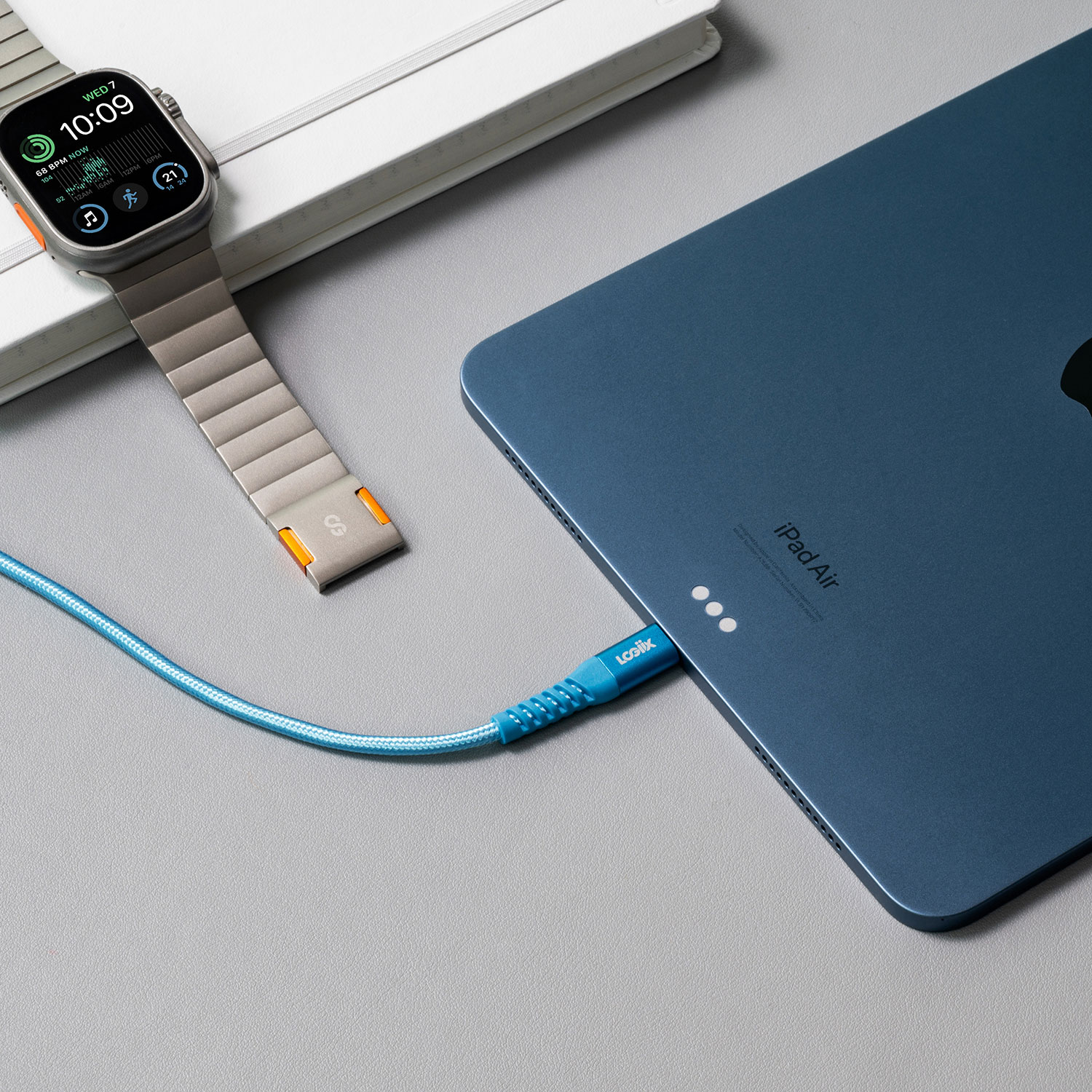 Câble tissé USB-C à USB-C de 1,2 m Vibrance de LOGiiX (LGX-13758) - Turquoise