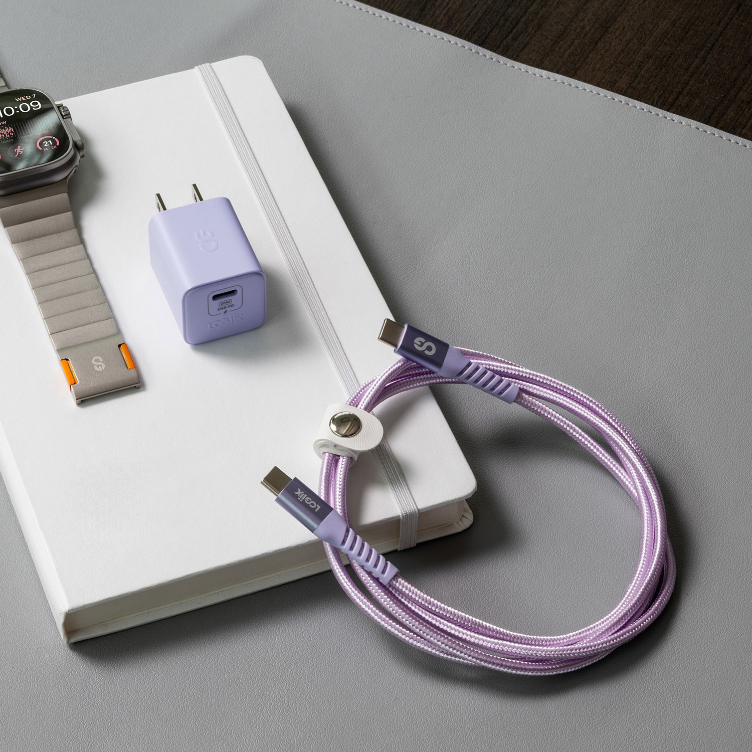 LOGiiX Vibrance 1.2m Braided USB-C to USB-C Cable (LGX-13762) - Lavender