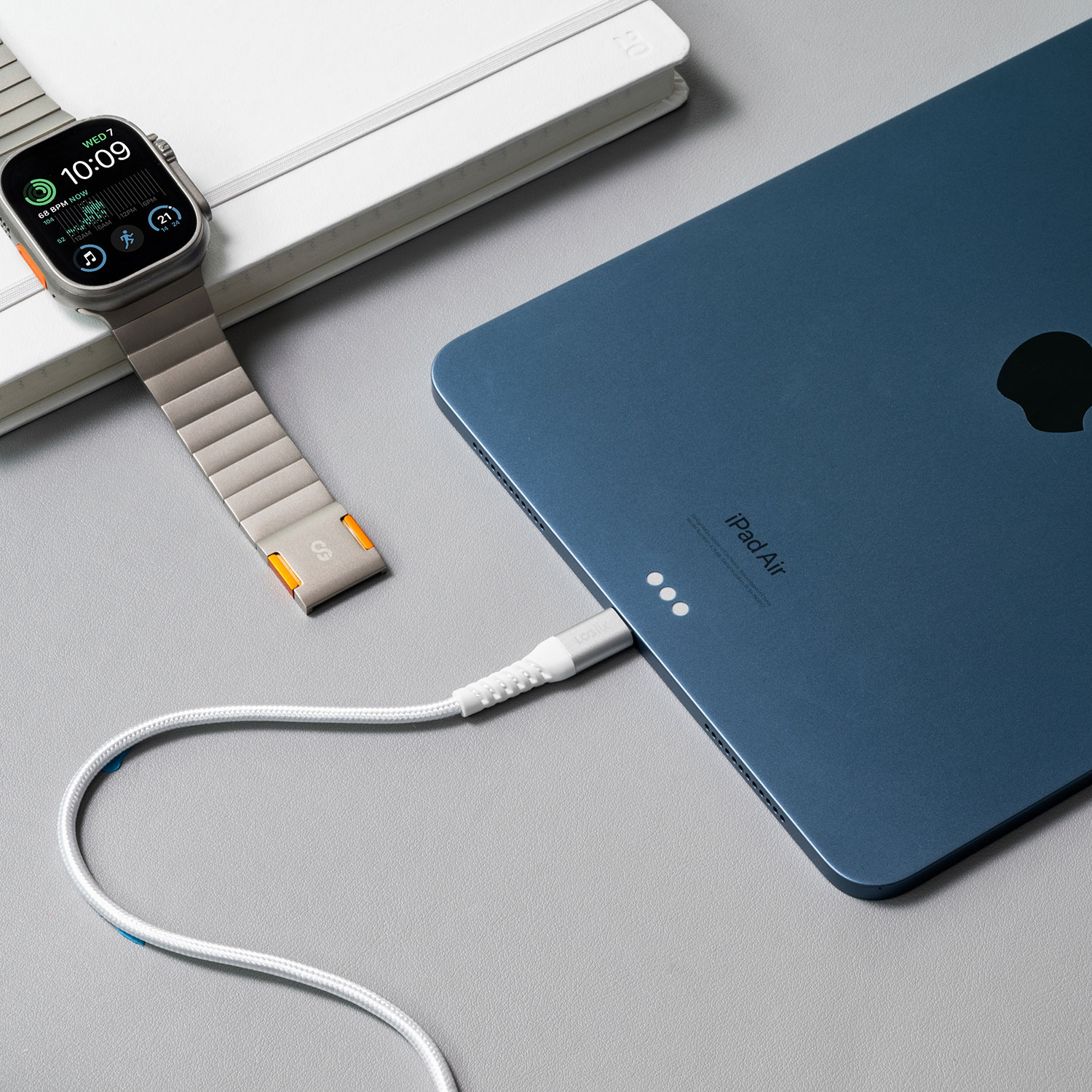 Câble tissé USB-C à USB-C de 1,2 m Vibrance de LOGiiX (LGX-13754) - Blanc