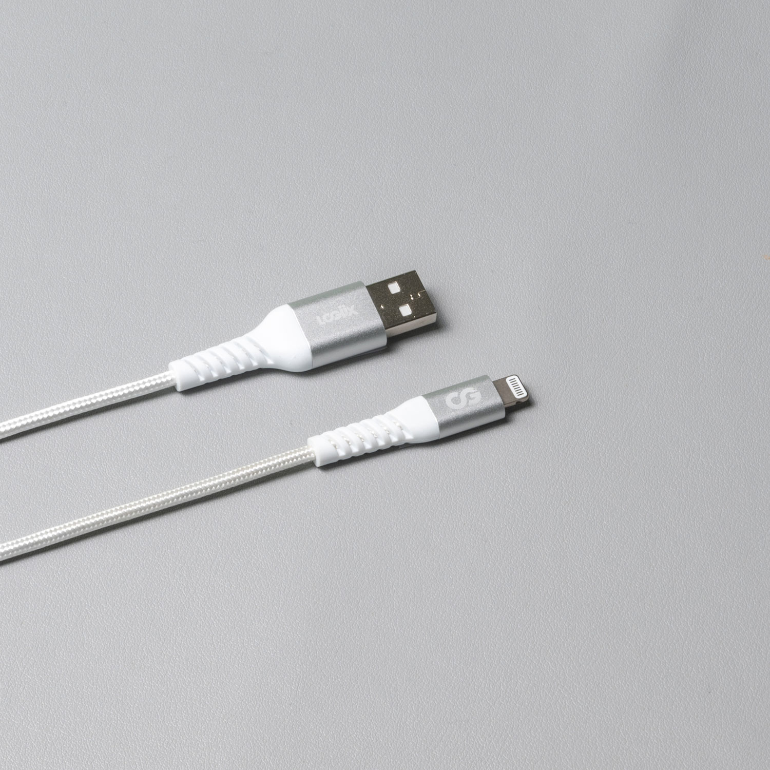 Câble tissé USB-A à Lightning de 1,2 m Vibrance de LOGiiX (LGX-13753) - Blanc