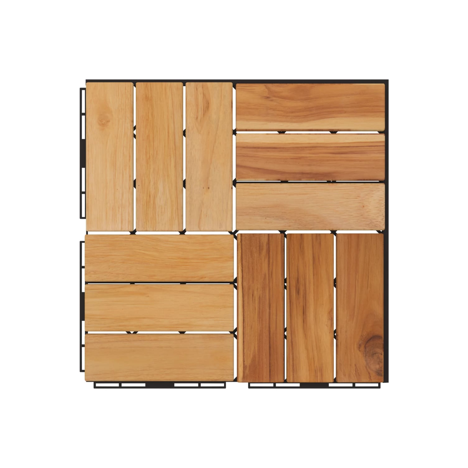 vidaXL Decking Tiles 20 pcs 30x30 cm Solid Wood Teak