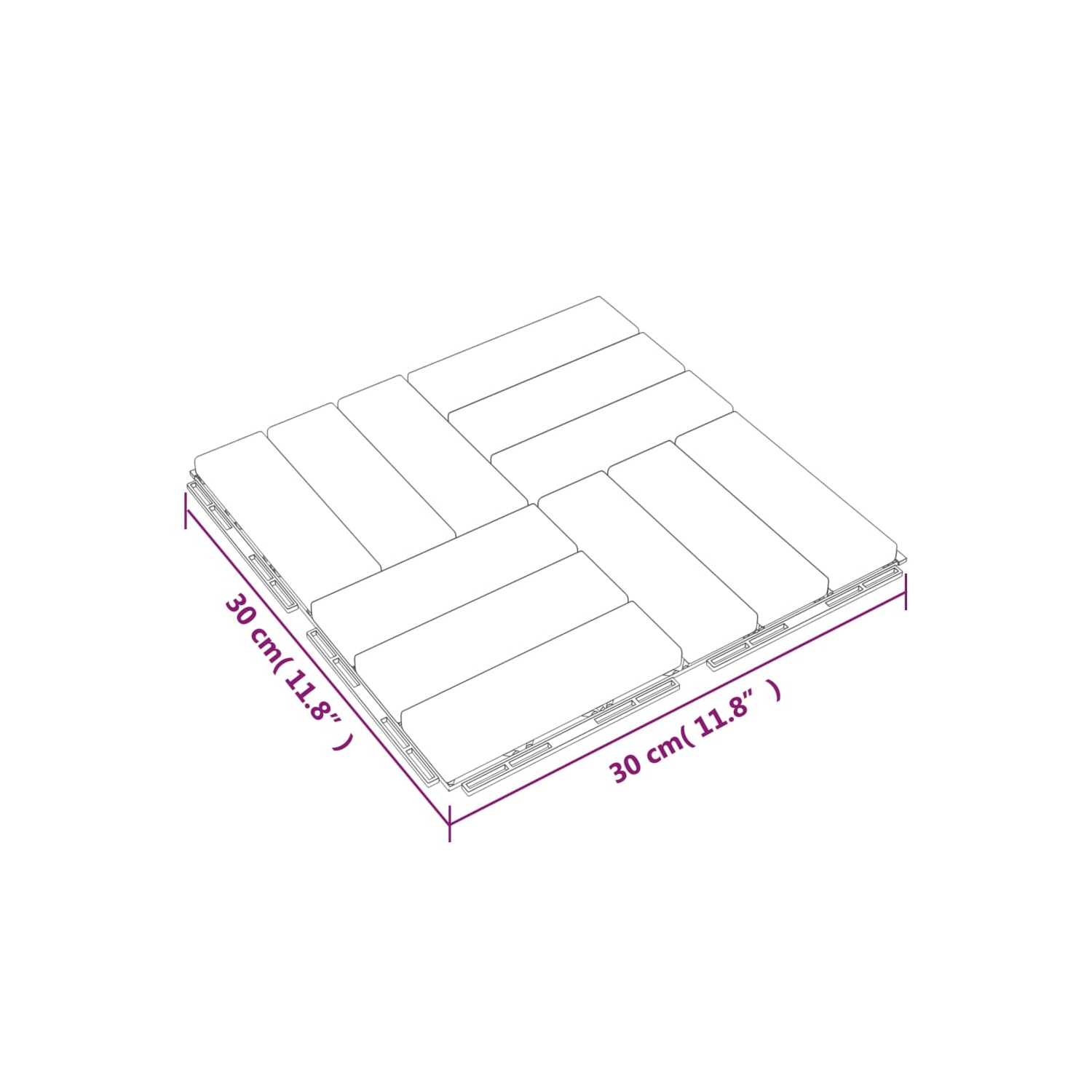 vidaXL Decking Tiles 20 pcs 30x30 cm Solid Wood Teak