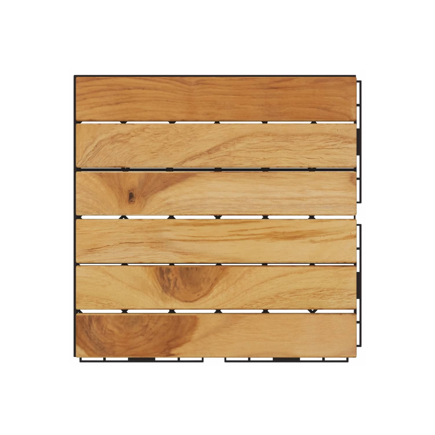 vidaXL Decking Tiles 30 pcs 30x30 cm Solid Wood Teak Vertical Pattern