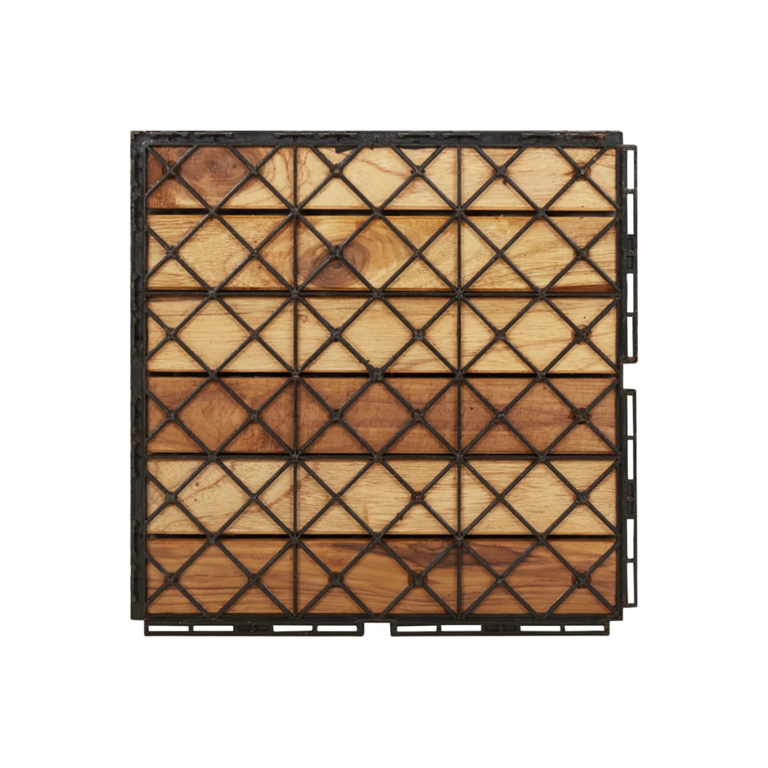 vidaXL Decking Tiles 30 pcs 30x30 cm Solid Wood Teak Vertical Pattern