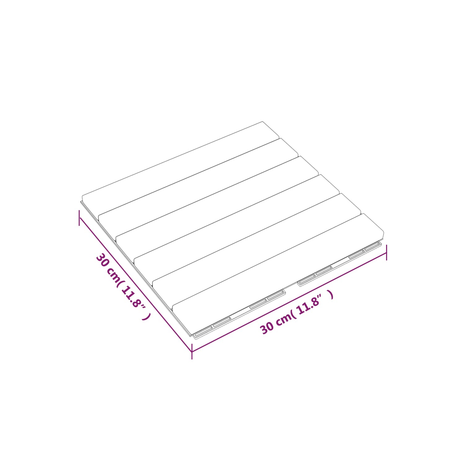 vidaXL Decking Tiles 30 pcs 30x30 cm Solid Wood Teak Vertical Pattern