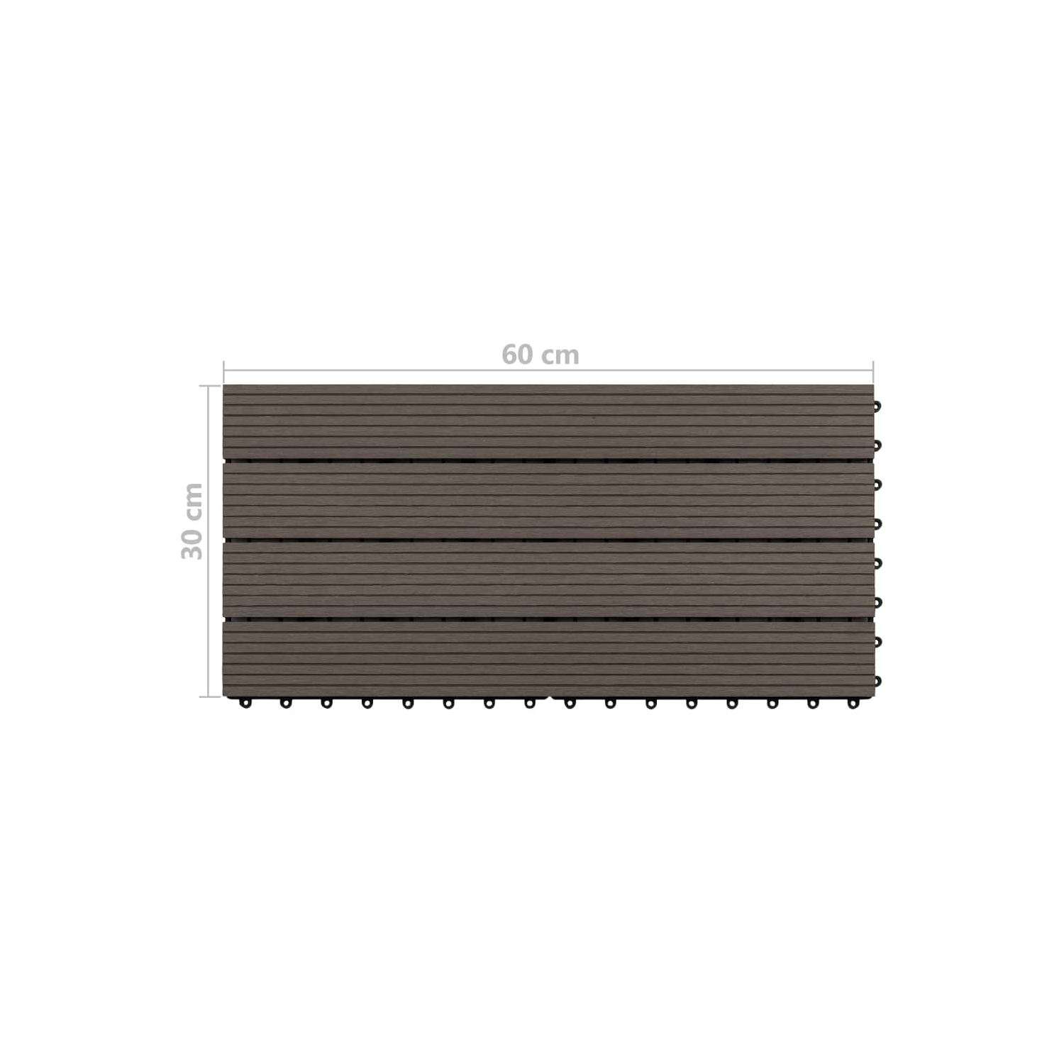 vidaXL Decking Tiles 6 pcs WPC 60x30 cm 1.08 m² Dark Brown