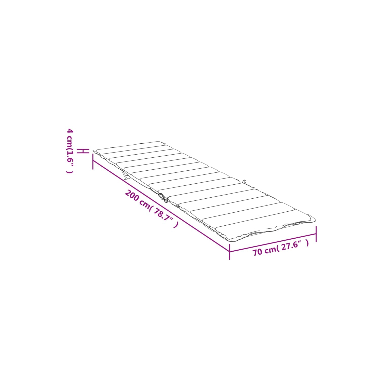 Matelas de chaise longue à motif de feuille Oxford de vidaXL