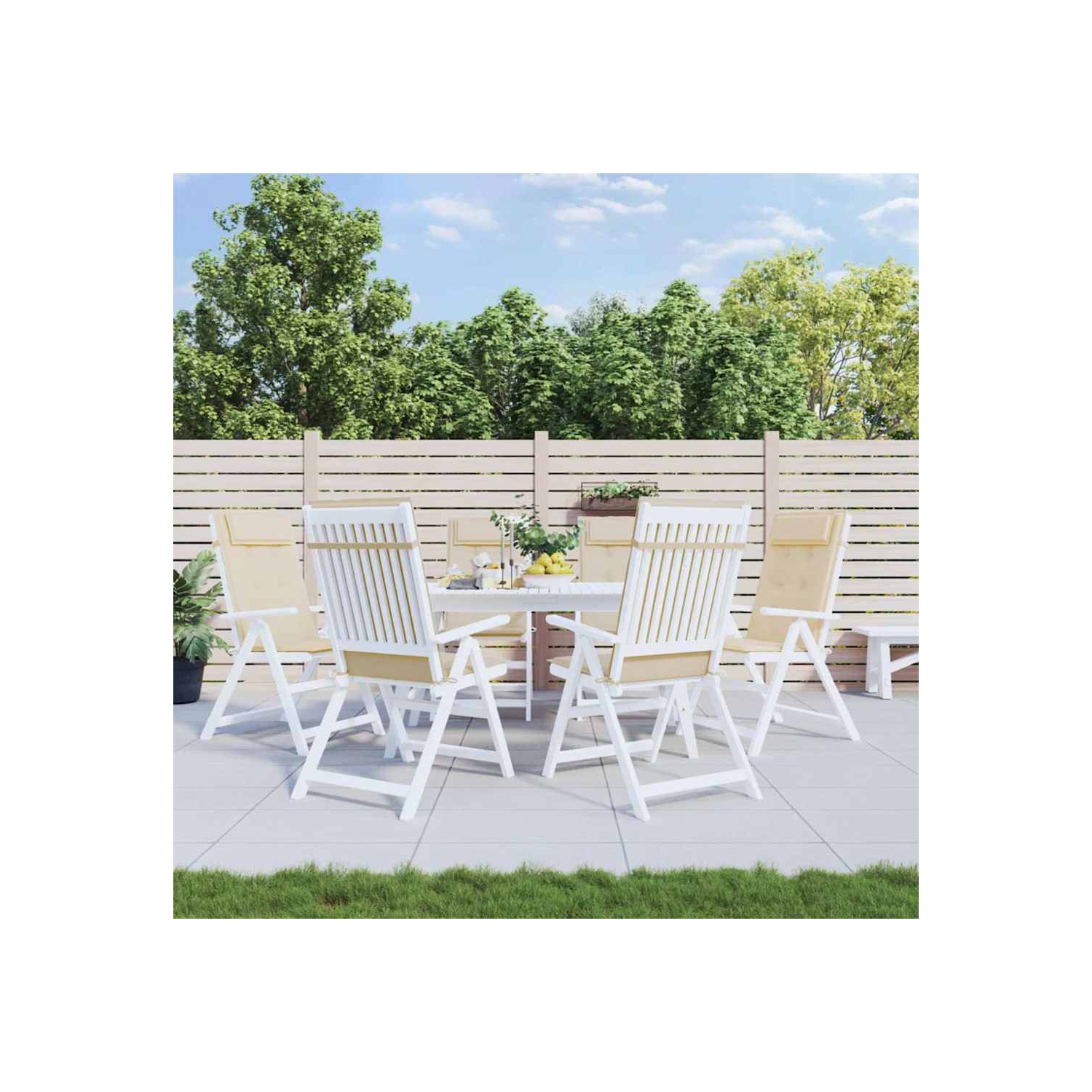 Coussins de chaise à dossier haut vidaXL 6 pièces en tissu Oxford beige