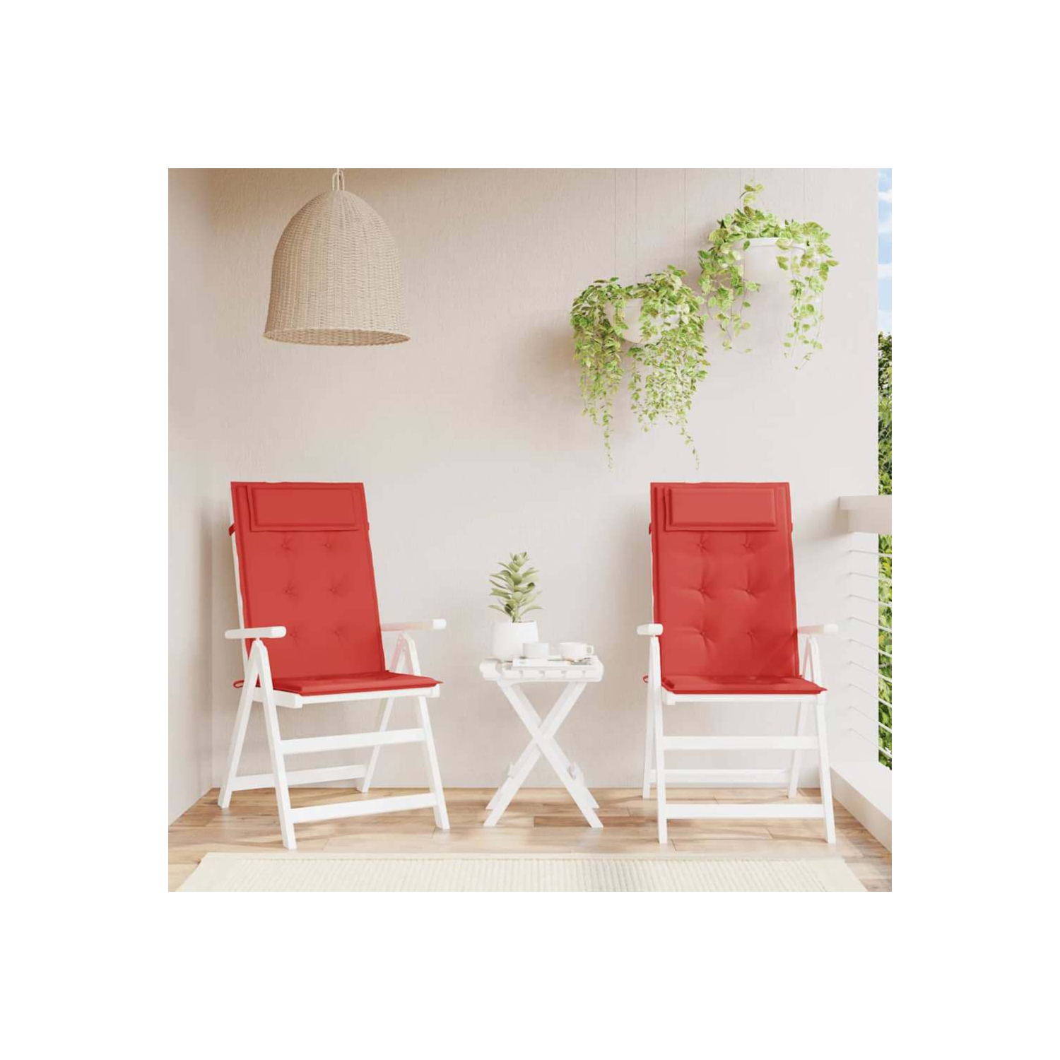 Coussins de chaise à dossier haut vidaXL 2 pièces en tissu Oxford rouge