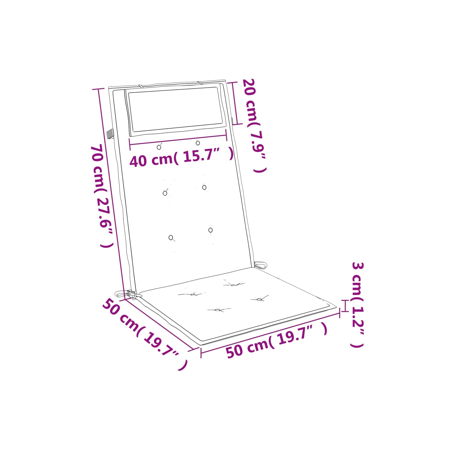 Coussins de chaise à dossier haut vidaXL 2 pièces en tissu Oxford rouge