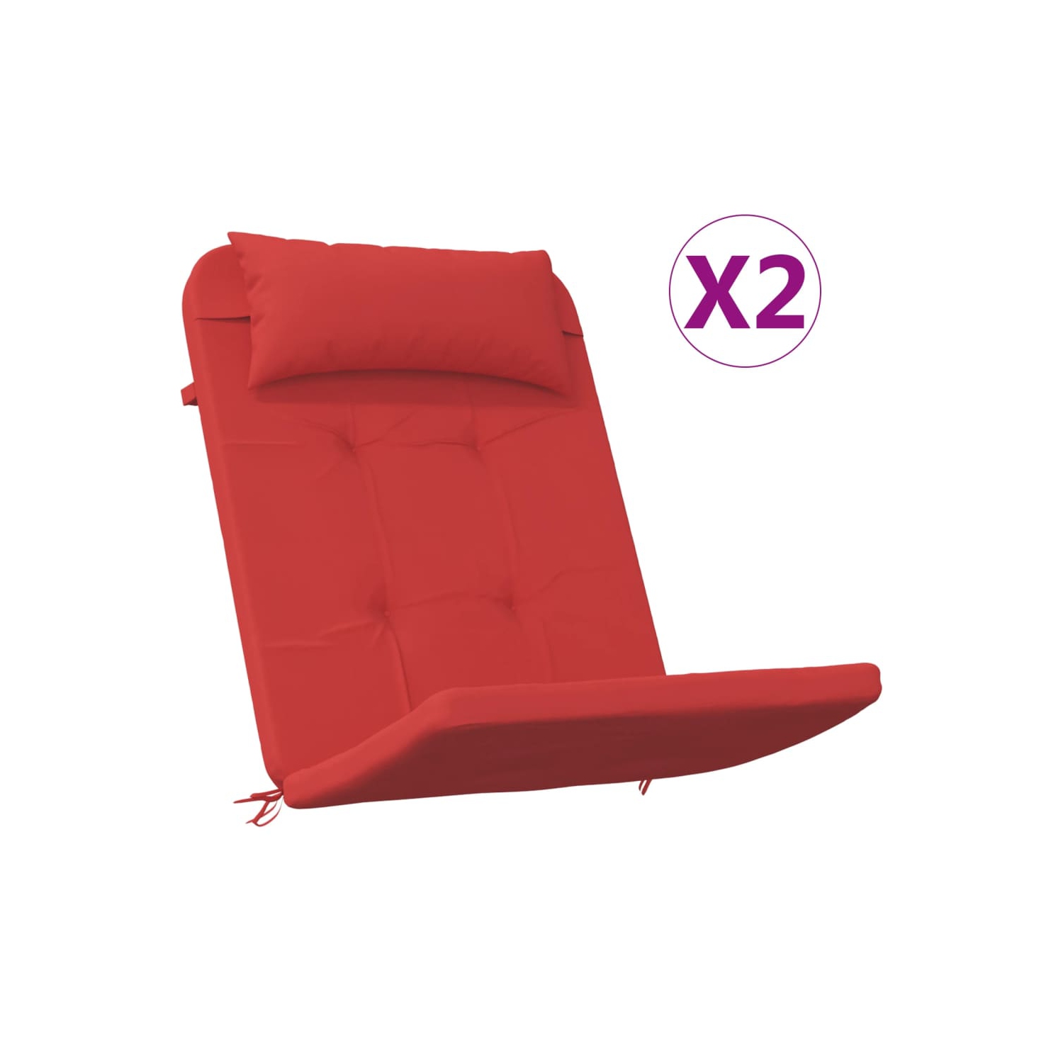 VidaXL coussins de chaise Adirondack 2 pièces en tissu Oxford rouge