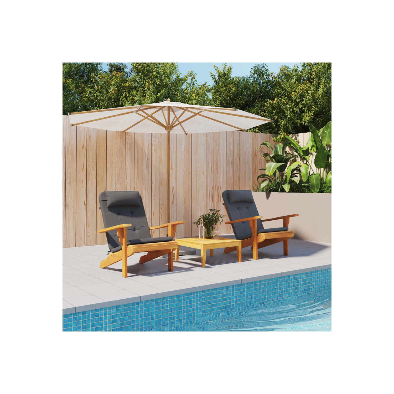 VidaXL coussins de chaise Adirondack 2 pièces en tissu Oxford anthracite