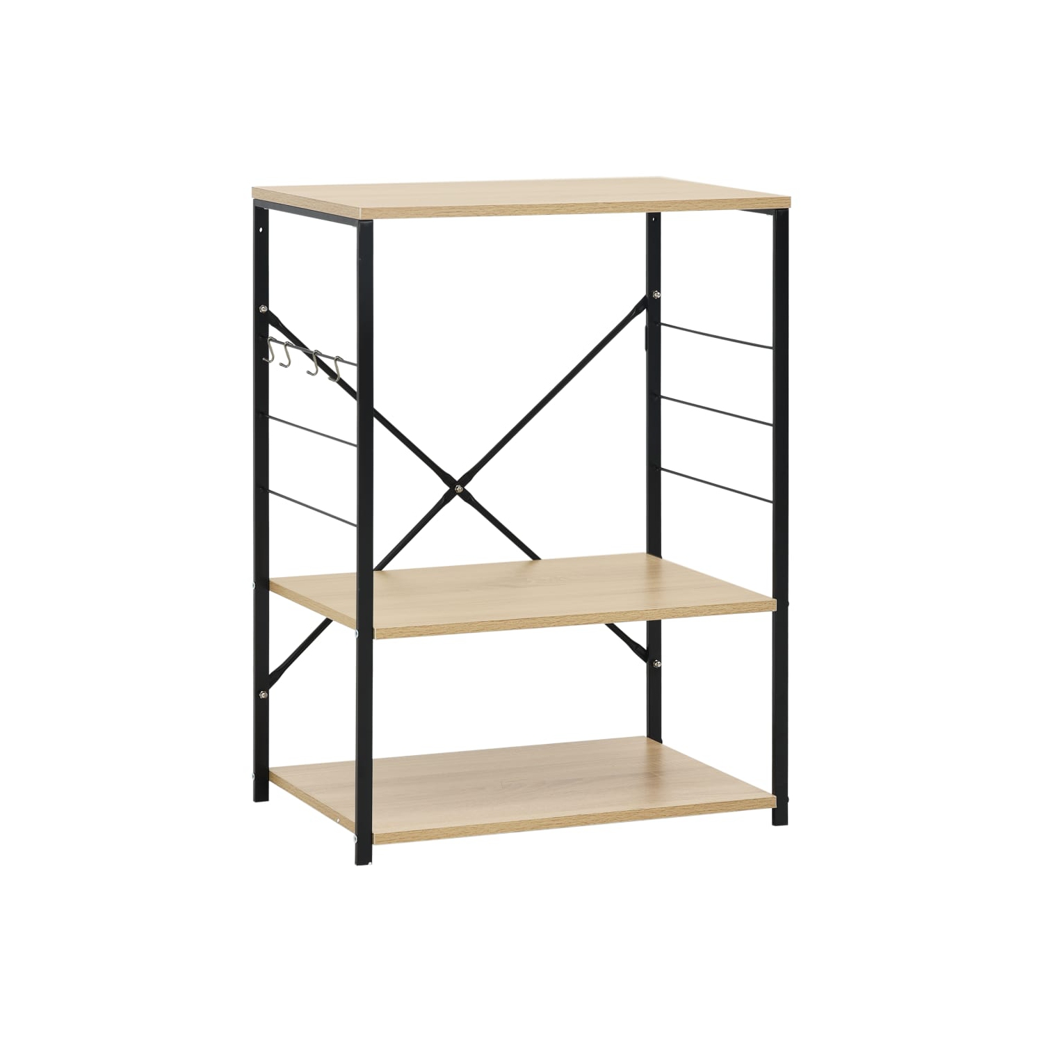 Meuble pour four à micro-ondes vidaXL en bois d'ingénierie noir et chêne 60 x 39,6 x 79,5&nbsp;cm