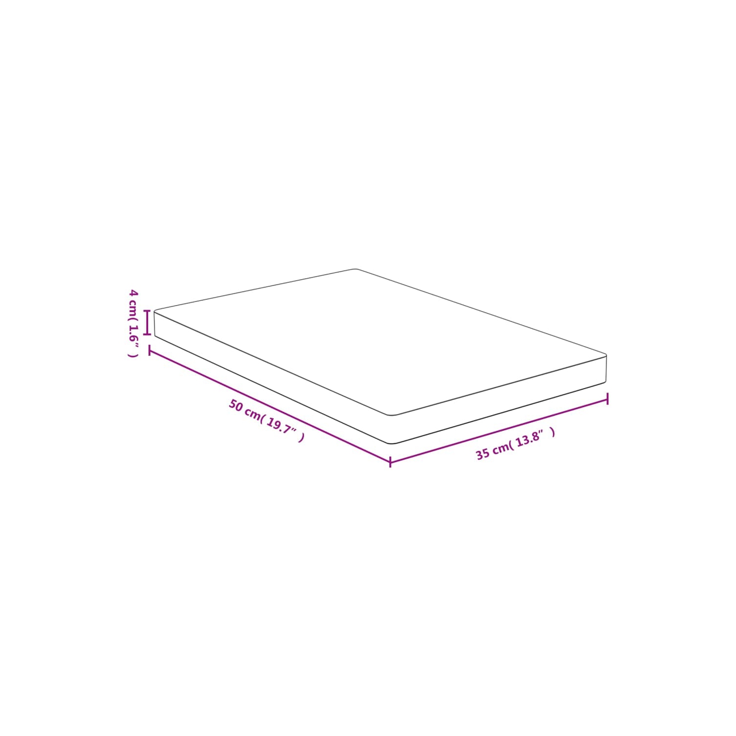 Planche à découper en bambou de 35 x 50 x 50 po de 4 cm