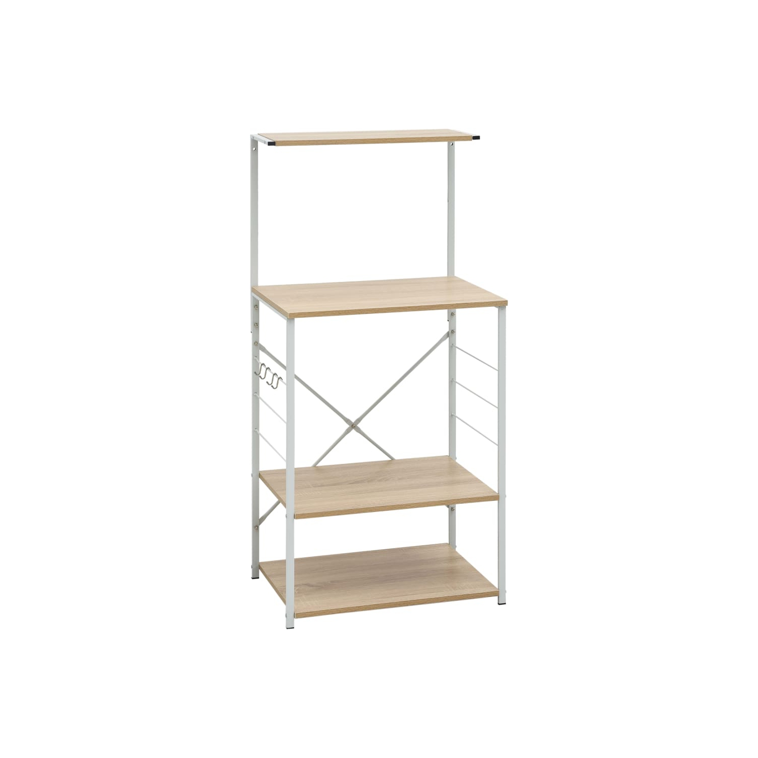 vidaXL Microwave Cabinet White and Oak 60x39.6x123 cm Engineered Wood